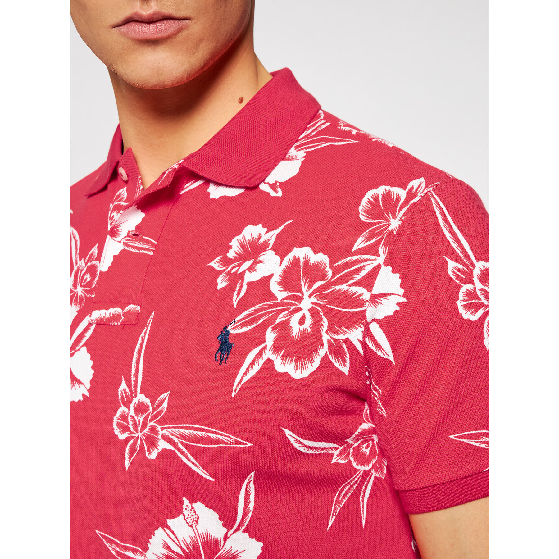 Polo Ralph Lauren Polokošile Pacific Hibiscus 710835226001 Červená Slim Fit - Pepit.cz