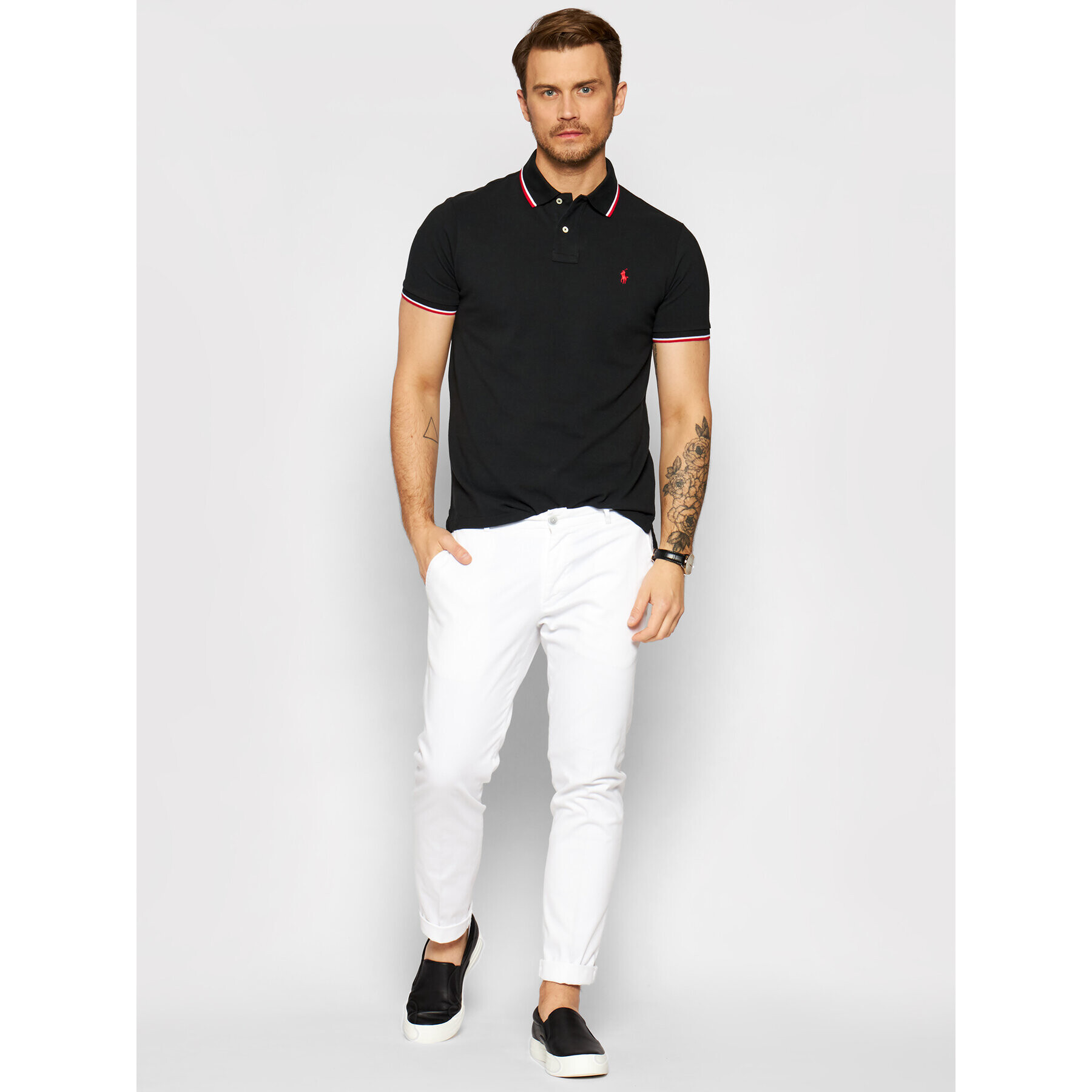 Polo Ralph Lauren Polokošile Ssl 710842621001 Černá Custom Slim Fit - Pepit.cz