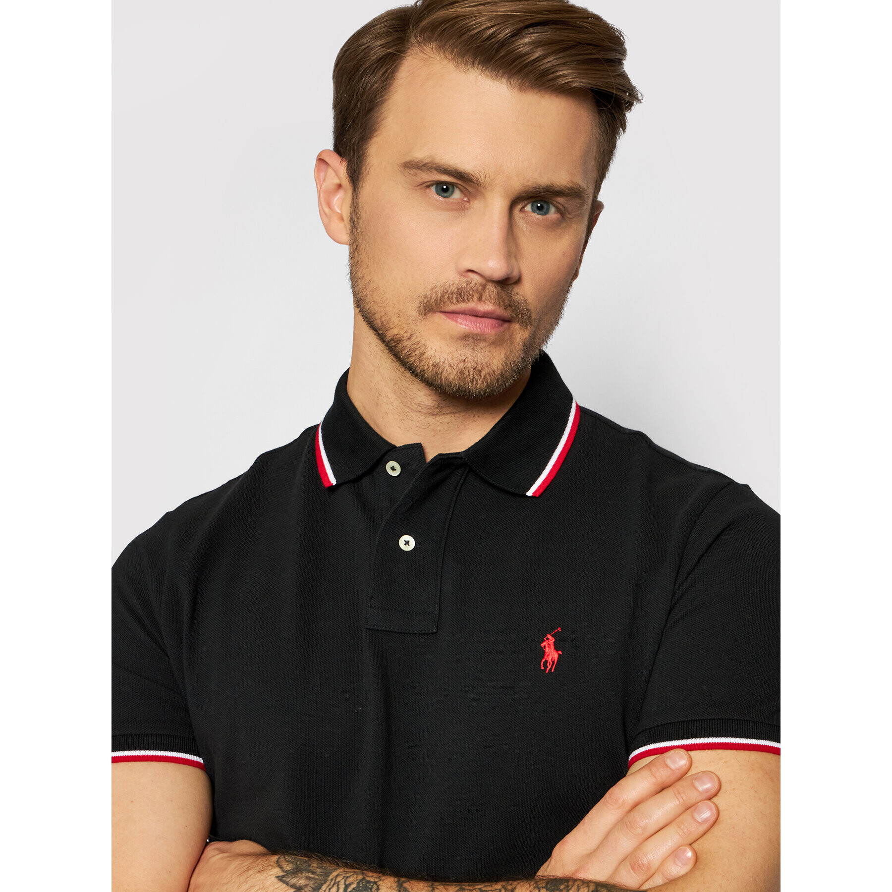 Polo Ralph Lauren Polokošile Ssl 710842621001 Černá Custom Slim Fit - Pepit.cz