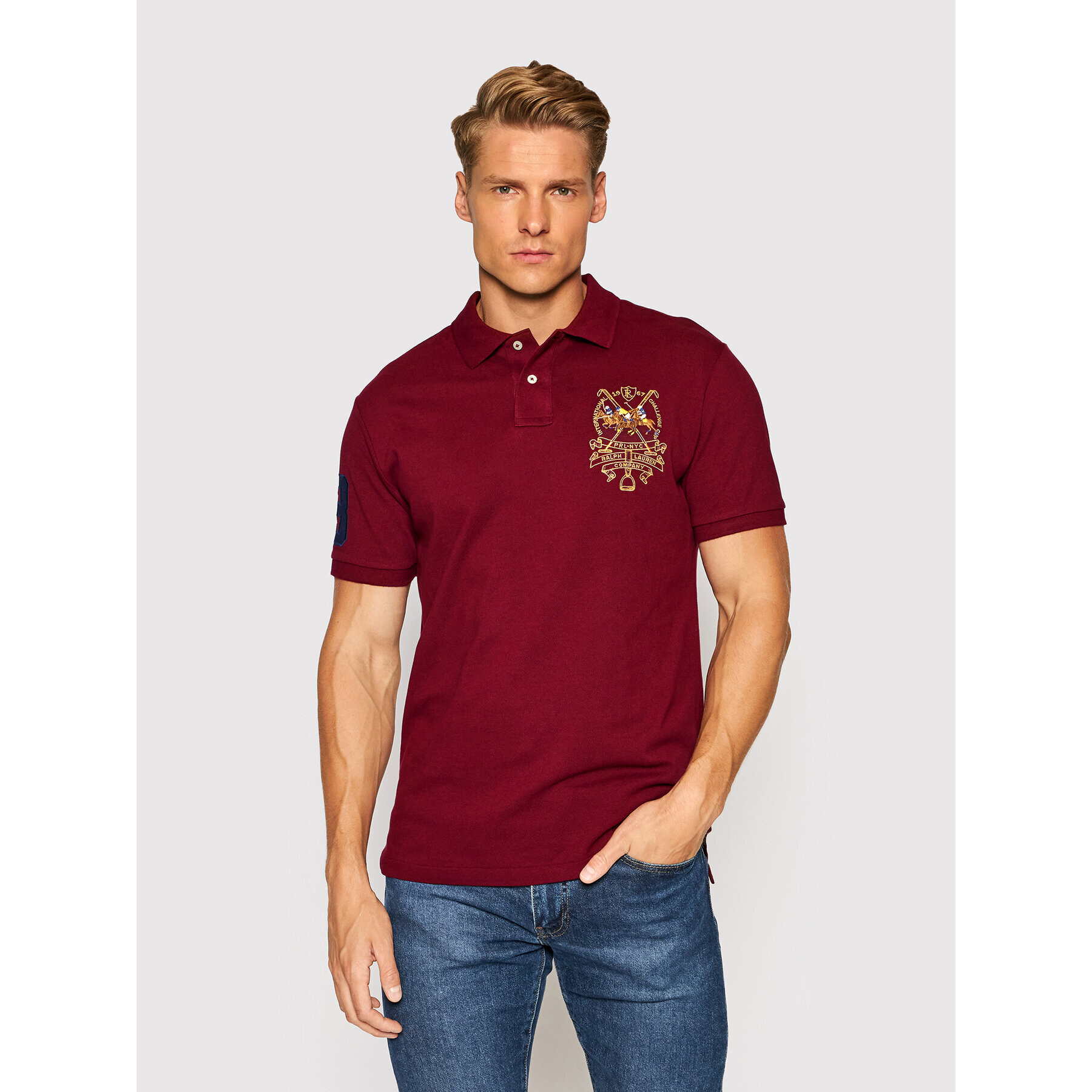 Polo Ralph Lauren Polokošile Ssl 710850303001 Bordó Slim Fit - Pepit.cz