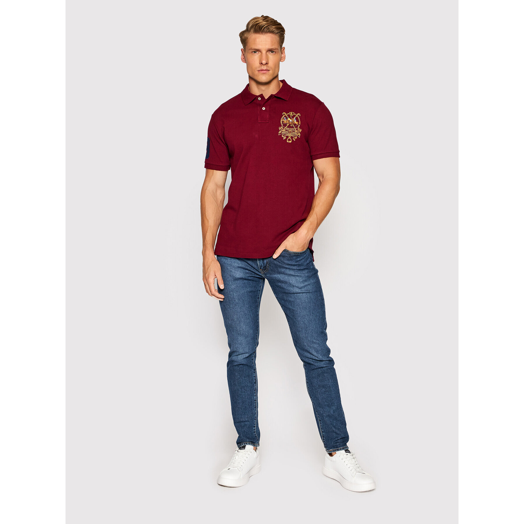 Polo Ralph Lauren Polokošile Ssl 710850303001 Bordó Slim Fit - Pepit.cz