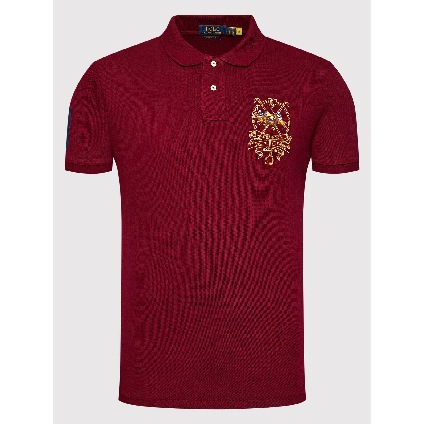 Polo Ralph Lauren Polokošile Ssl 710850303001 Bordó Slim Fit - Pepit.cz