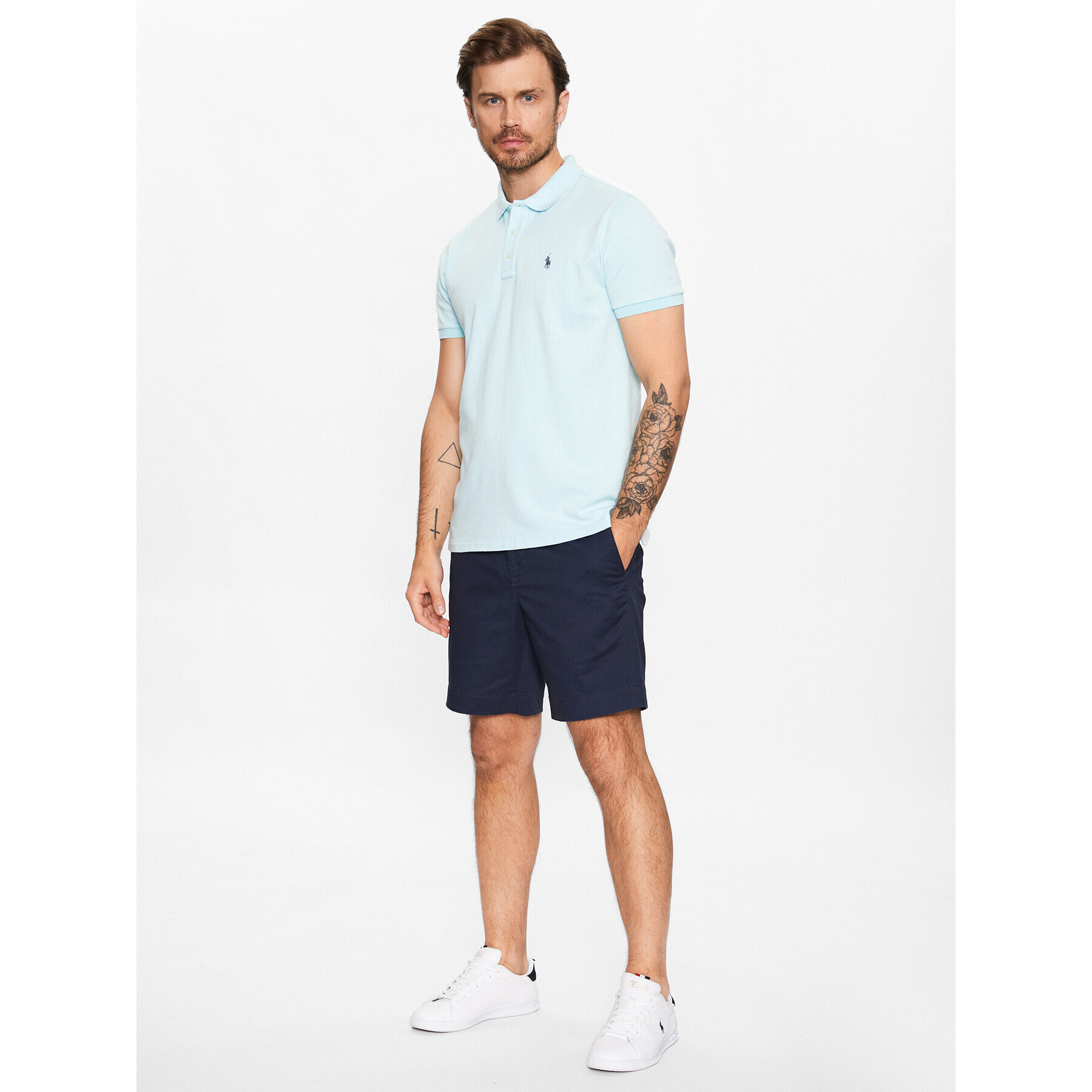 Polo Ralph Lauren Šortky z materiálu 710799213005 Tmavomodrá Slim Fit - Pepit.cz