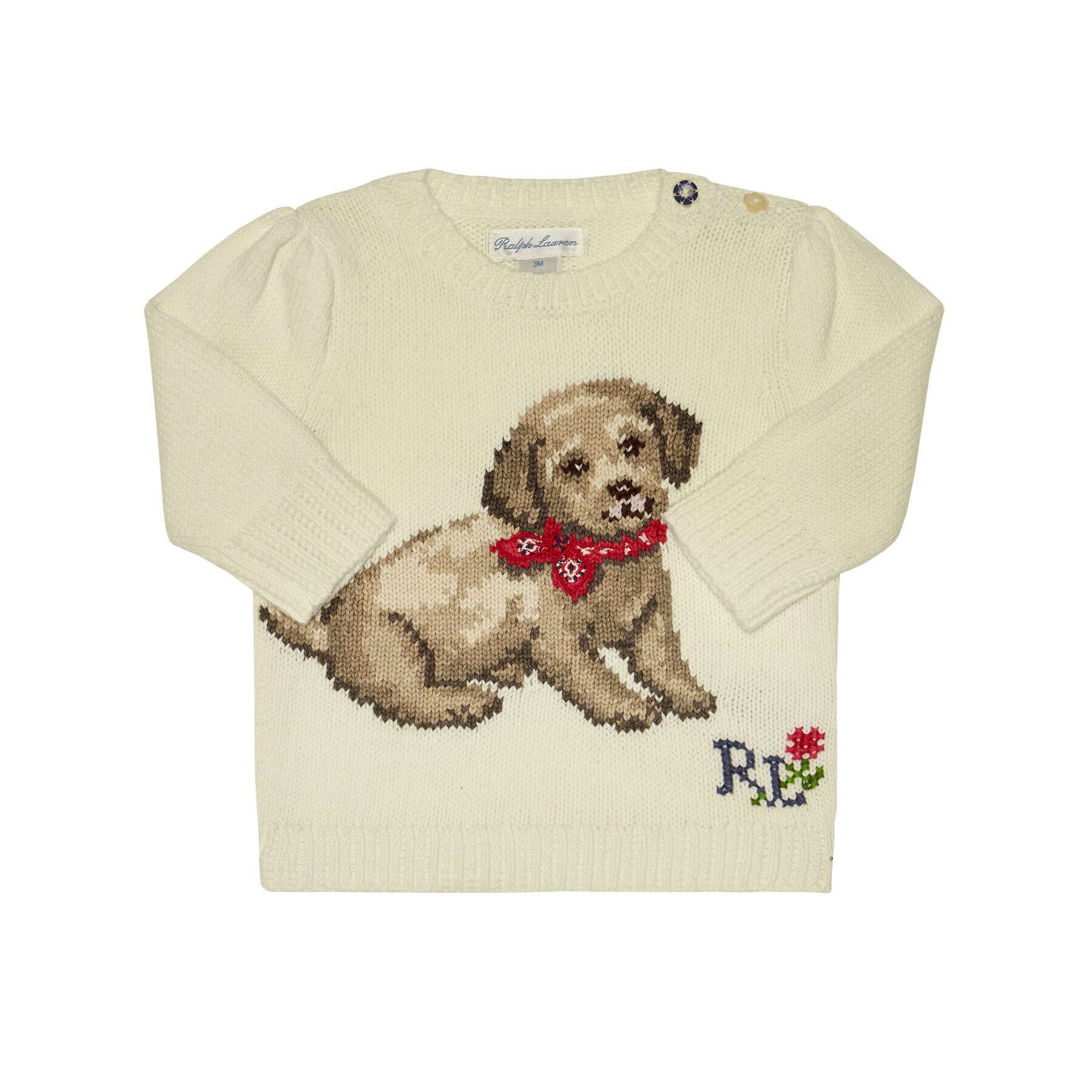 Polo Ralph Lauren Svetr Dog 310787279001 Bílá Regular Fit - Pepit.cz