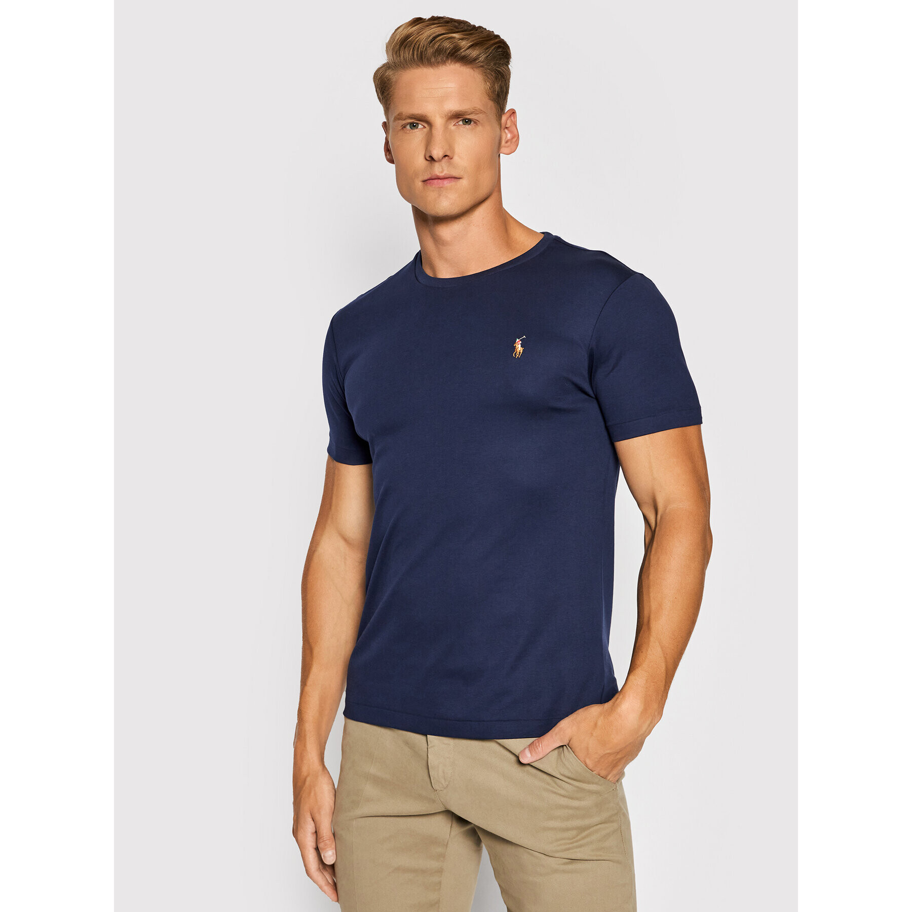 Polo Ralph Lauren T-Shirt 710740727 Tmavomodrá Custom Slim Fit - Pepit.cz