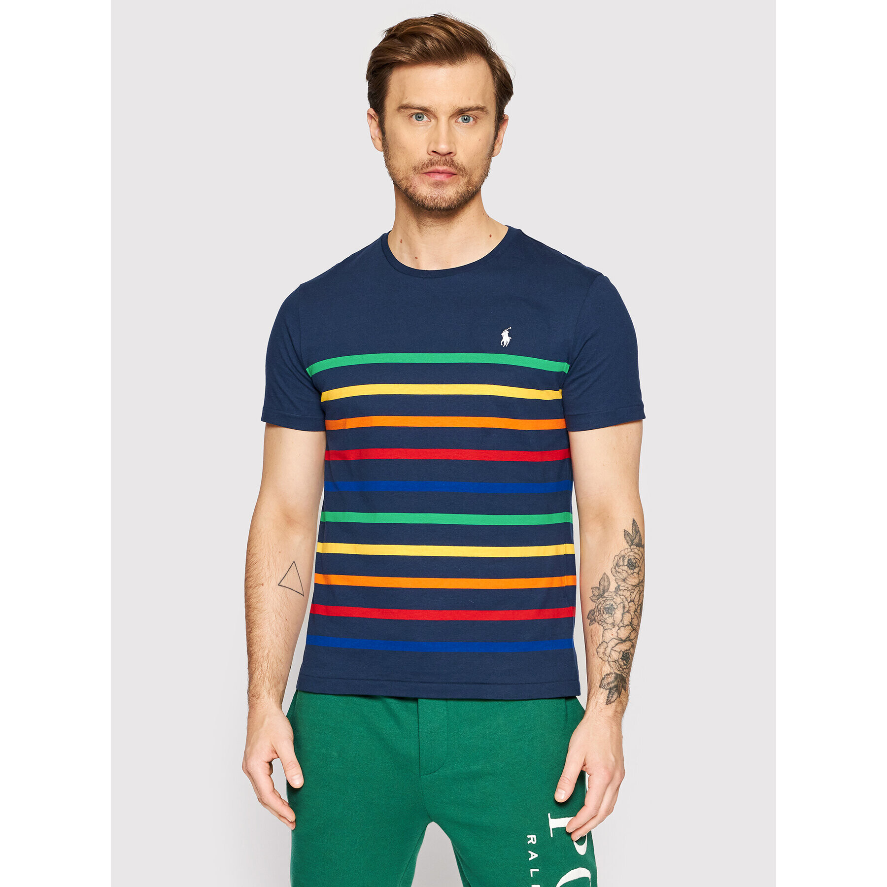 Polo Ralph Lauren T-Shirt 710860413001 Tmavomodrá Custom Slim Fit - Pepit.cz