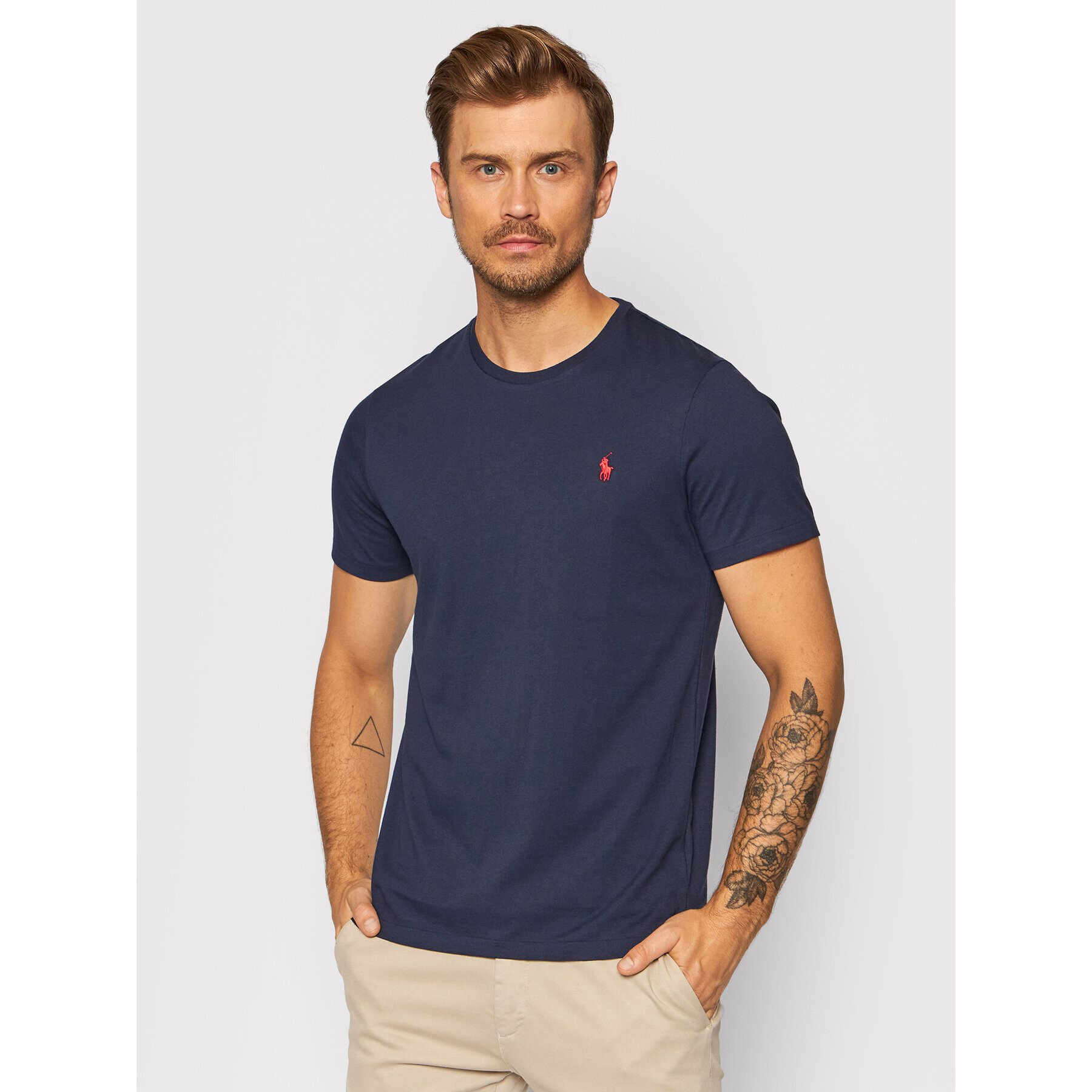 Polo Ralph Lauren T-Shirt Bsr 710680785 Tmavomodrá Custom Slim Fit - Pepit.cz