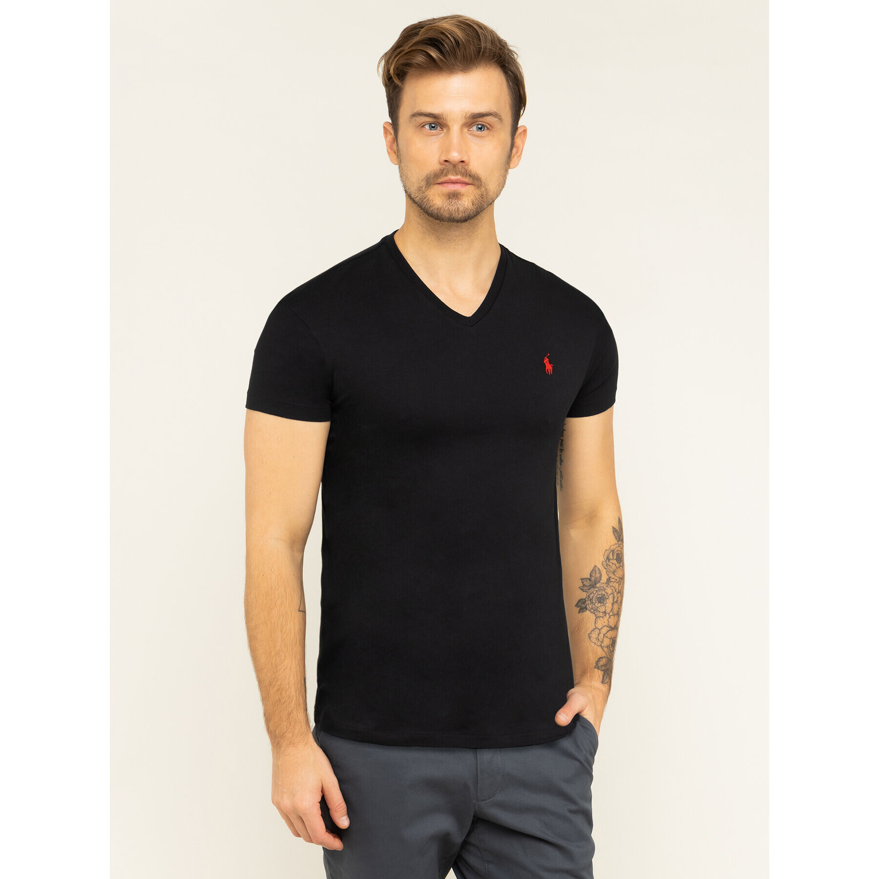 Polo Ralph Lauren T-Shirt Classics 710671453010 Černá Custom Slim Fit - Pepit.cz