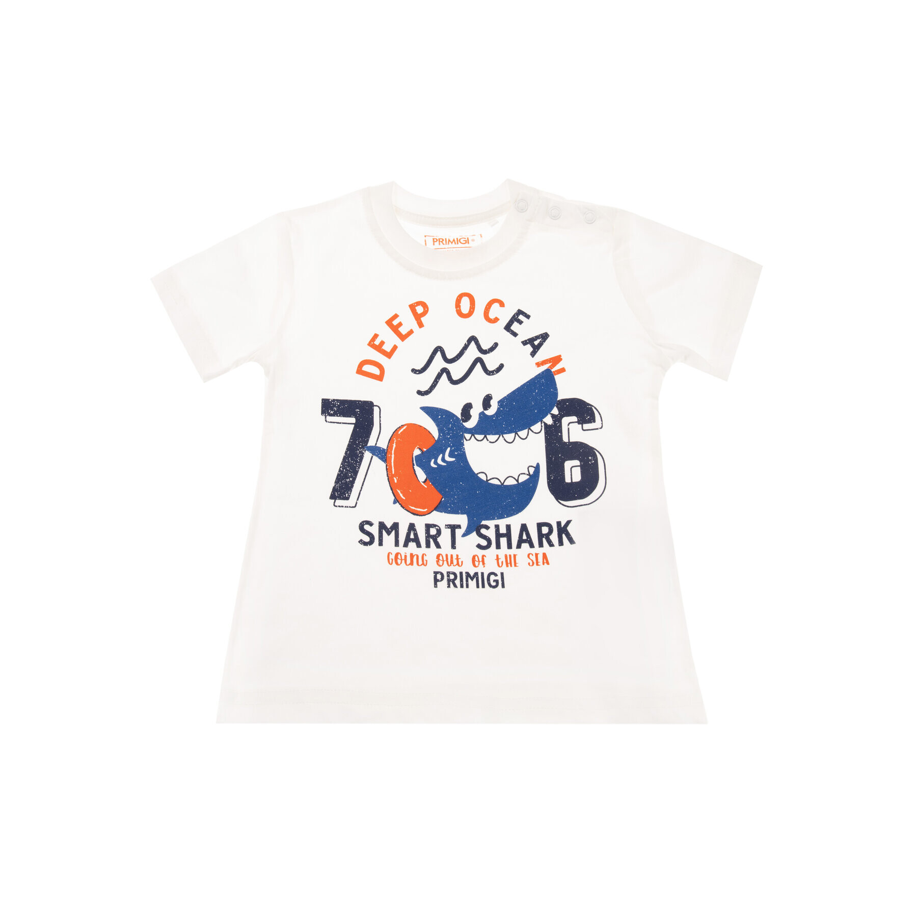 Primigi T-Shirt Smart Shark 43221025 Bílá Regular Fit - Pepit.cz