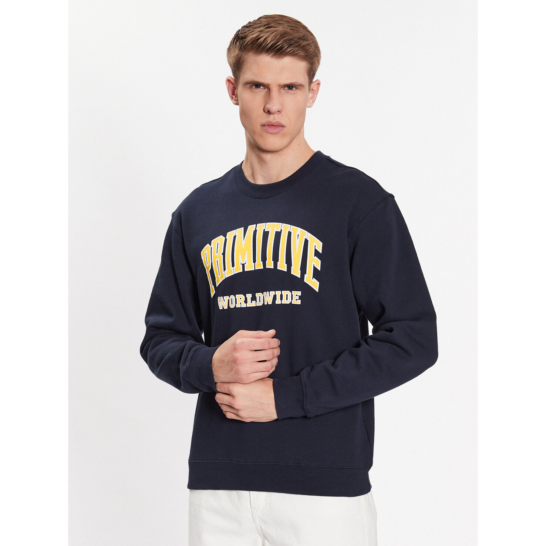 Primitive Mikina Collegiate Worldwide PAPSP2315 Tmavomodrá Regular Fit - Pepit.cz