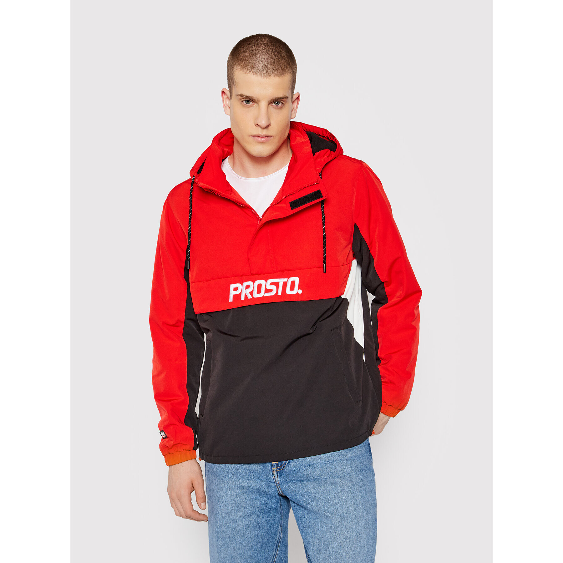 PROSTO. Bunda anorak KLASYK Retrorak 1072 Červená Regular Fit - Pepit.cz