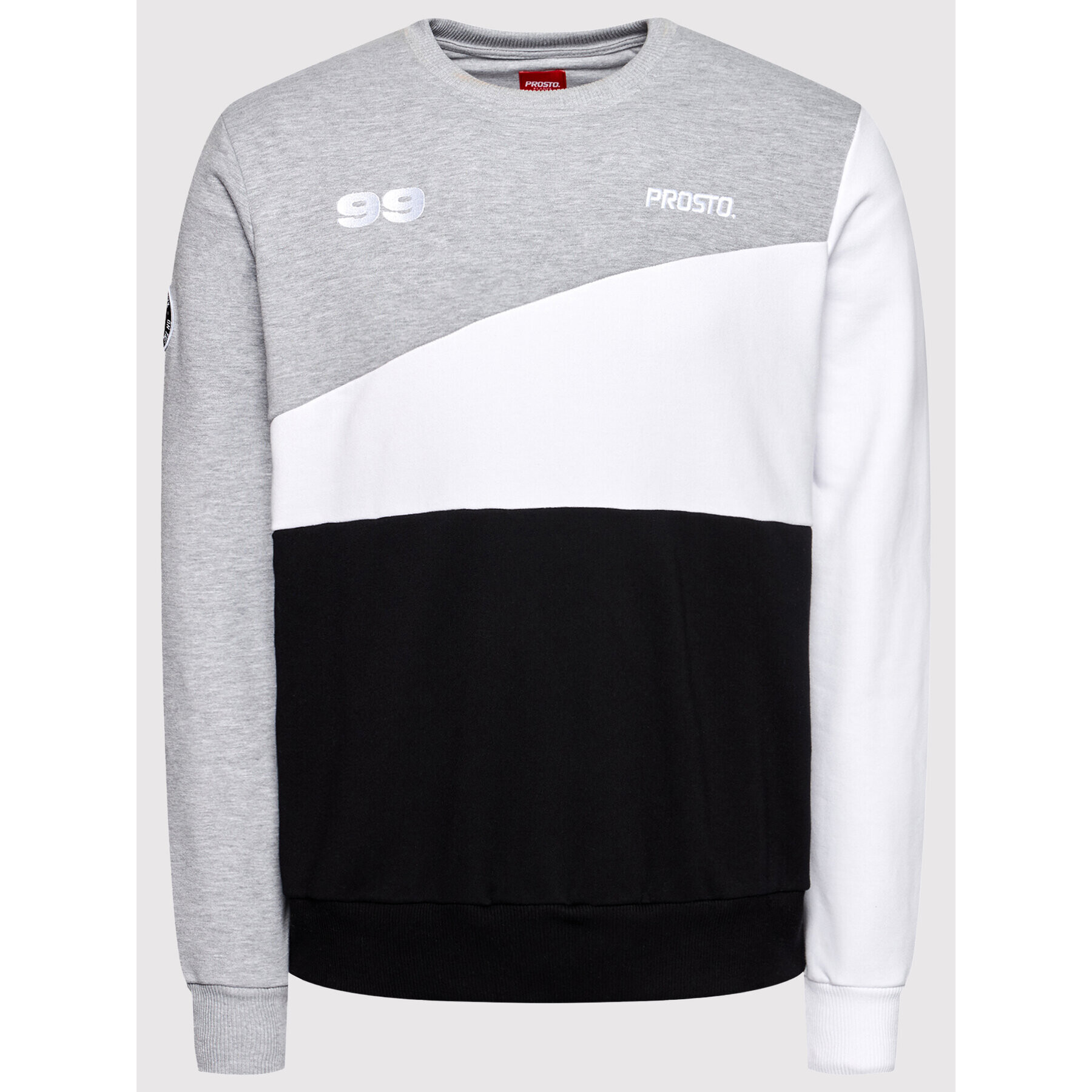 PROSTO. Mikina KLASYK Crewneck Ademo 1012 Šedá Regular Fit - Pepit.cz