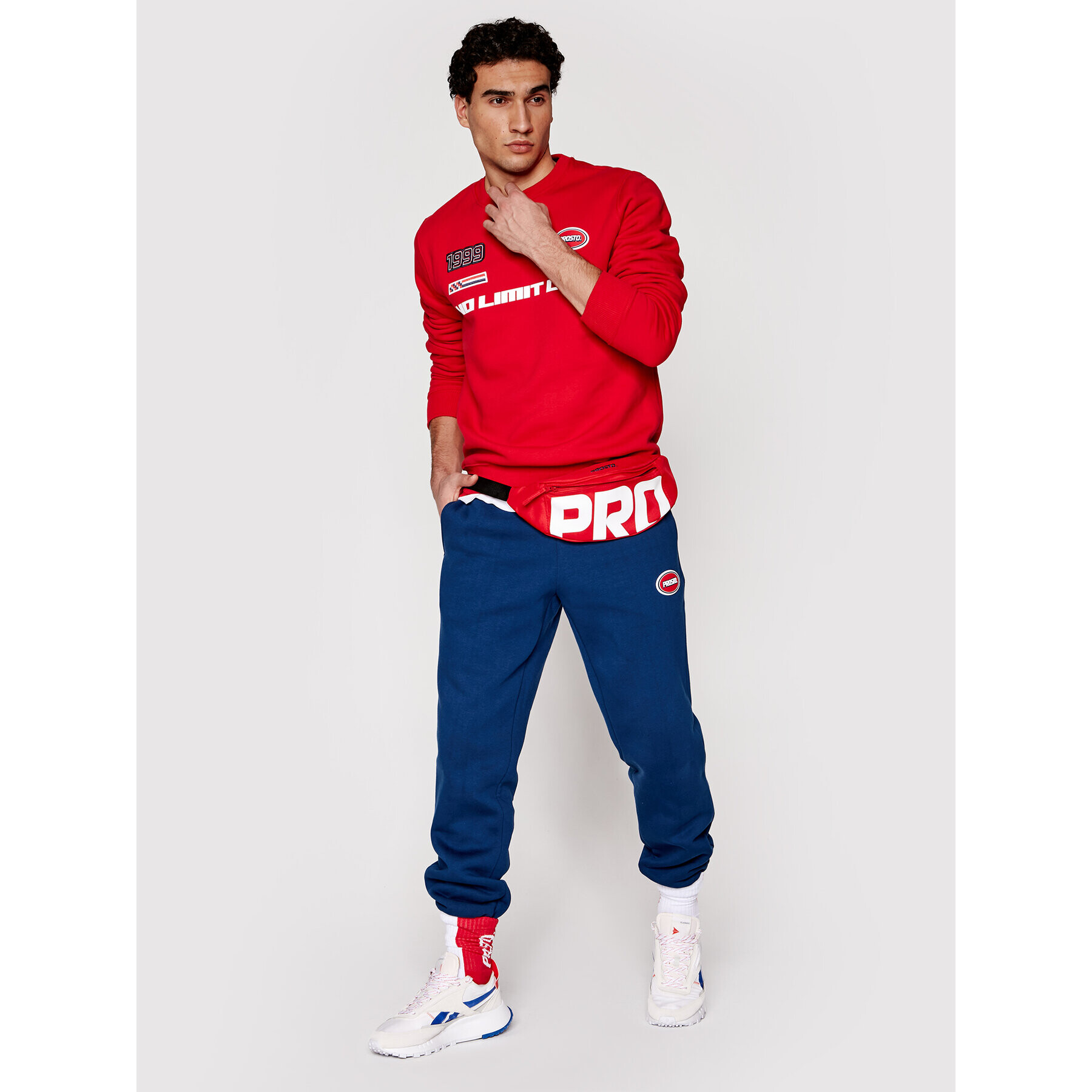 PROSTO. Mikina KLASYK Crewneck Drift 1011 Červená Regular Fit - Pepit.cz