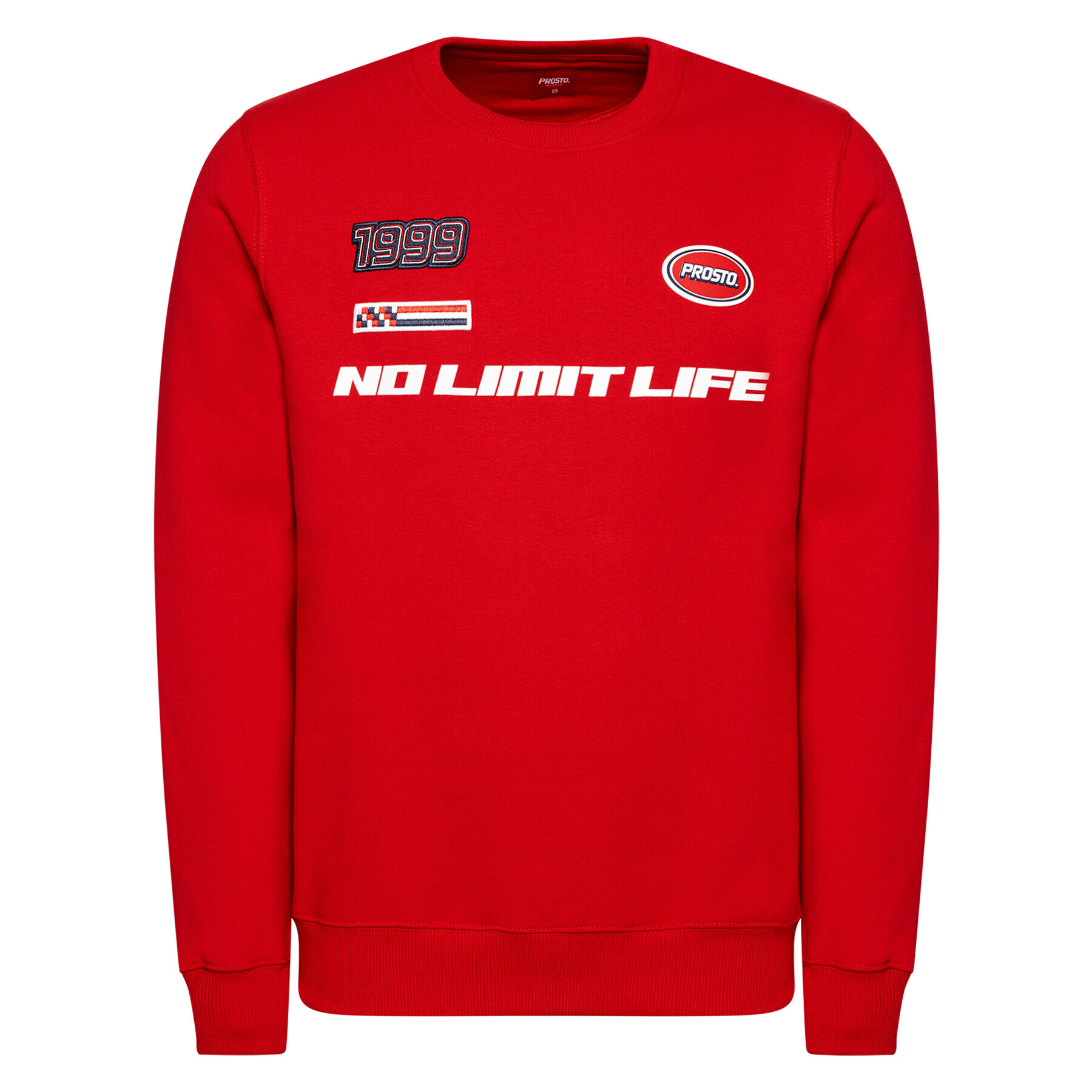 PROSTO. Mikina KLASYK Crewneck Drift 1011 Červená Regular Fit - Pepit.cz