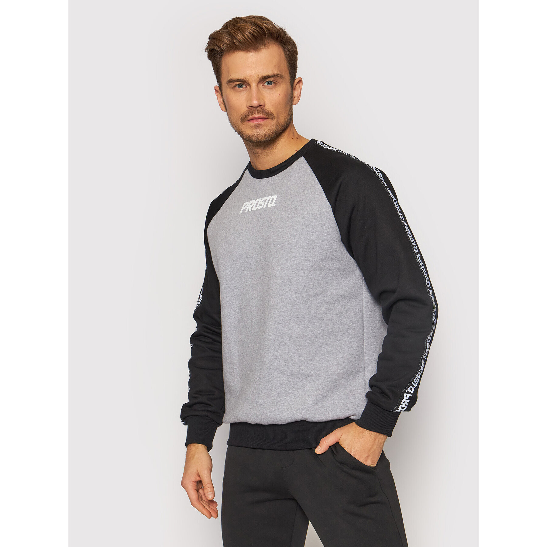 PROSTO. Mikina KLASYK Crewneck Woozy 1061 Šedá Regular Fit - Pepit.cz