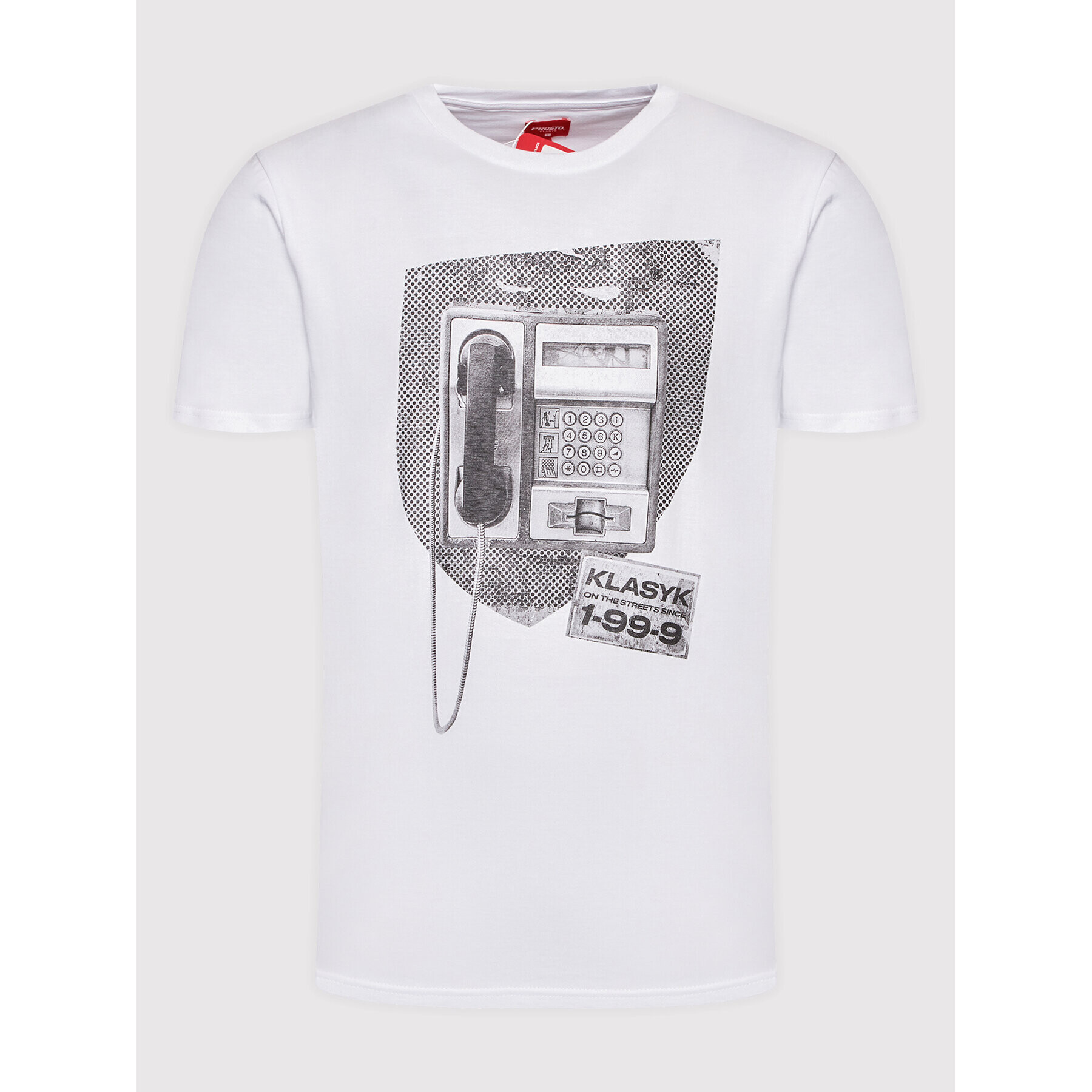 PROSTO. T-Shirt KLASYK Callme 1061 Bílá Regular Fit - Pepit.cz