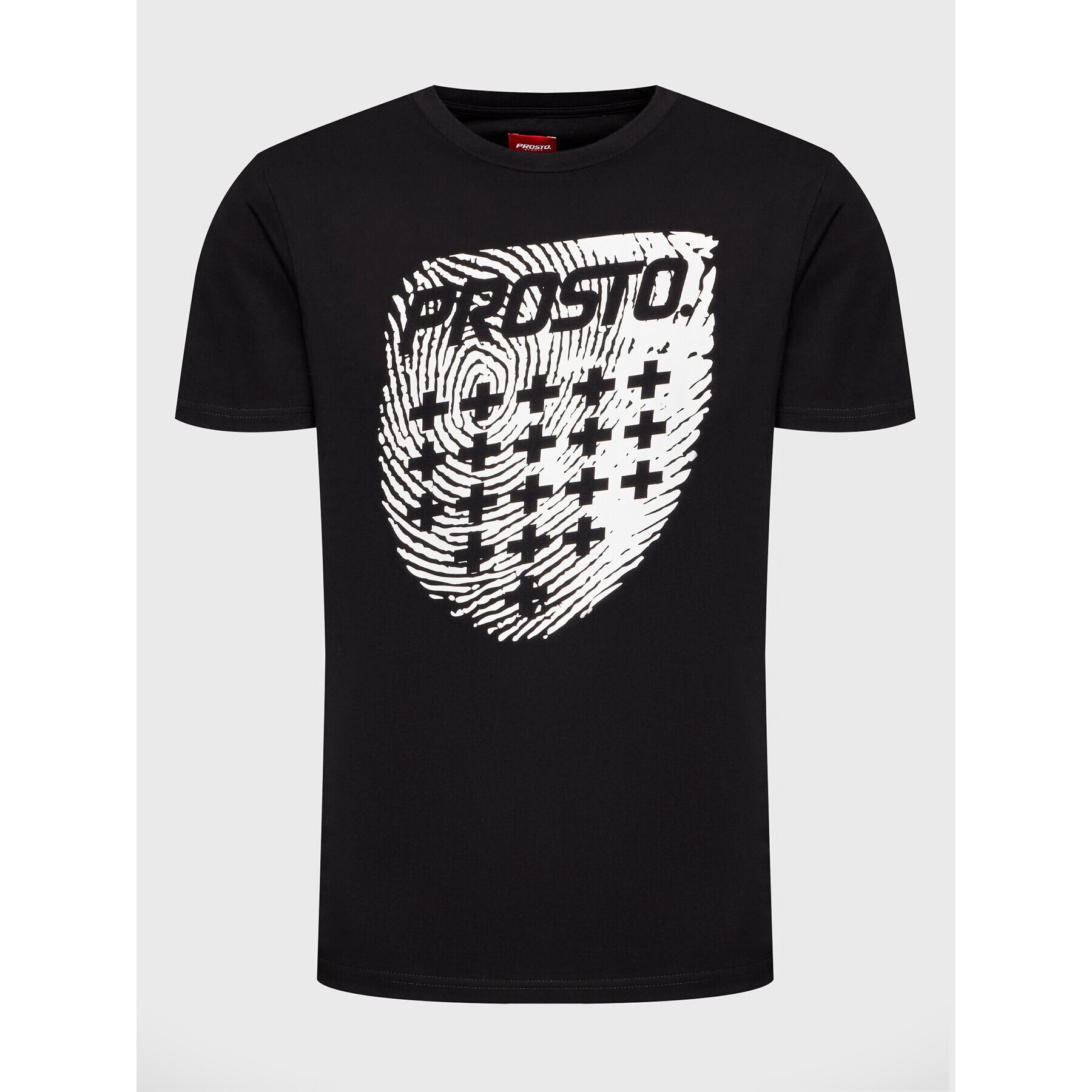 PROSTO. T-Shirt KLASYK Finger 1033 Černá Regular Fit - Pepit.cz