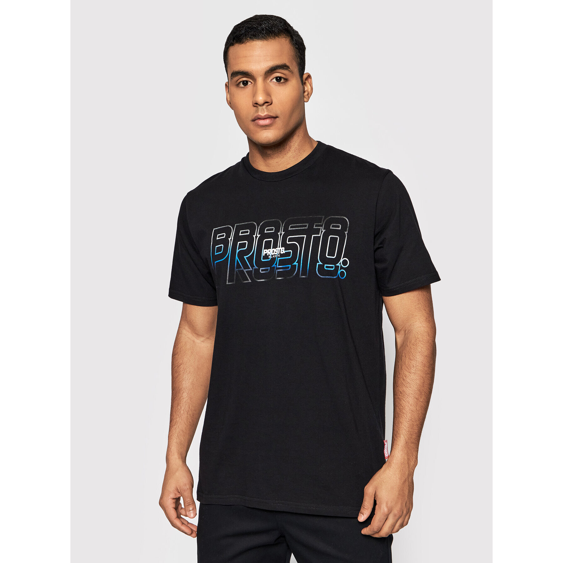 PROSTO. T-Shirt KLASYK Glance 1233 Černá Regular Fit - Pepit.cz