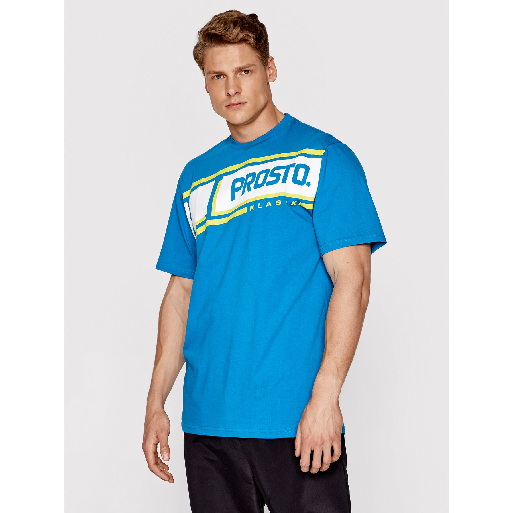 PROSTO. T-Shirt KLASYK Hama 1091 Modrá Regular Fit - Pepit.cz