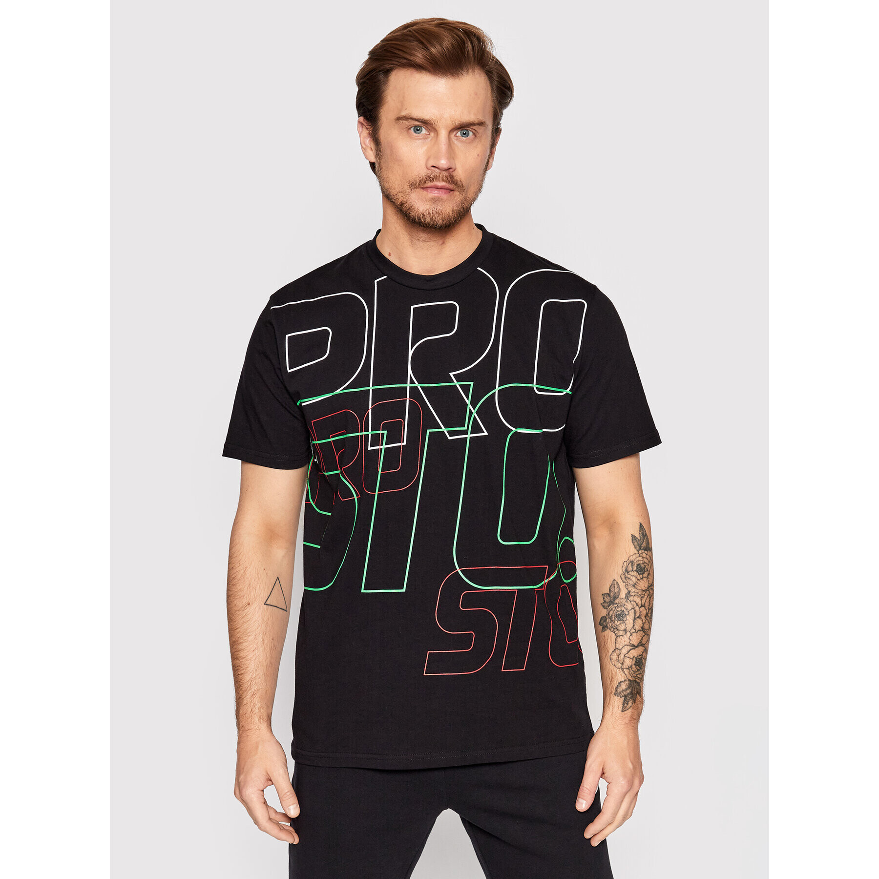 PROSTO. T-Shirt KLASYK Huges 1183 Černá Regular Fit - Pepit.cz