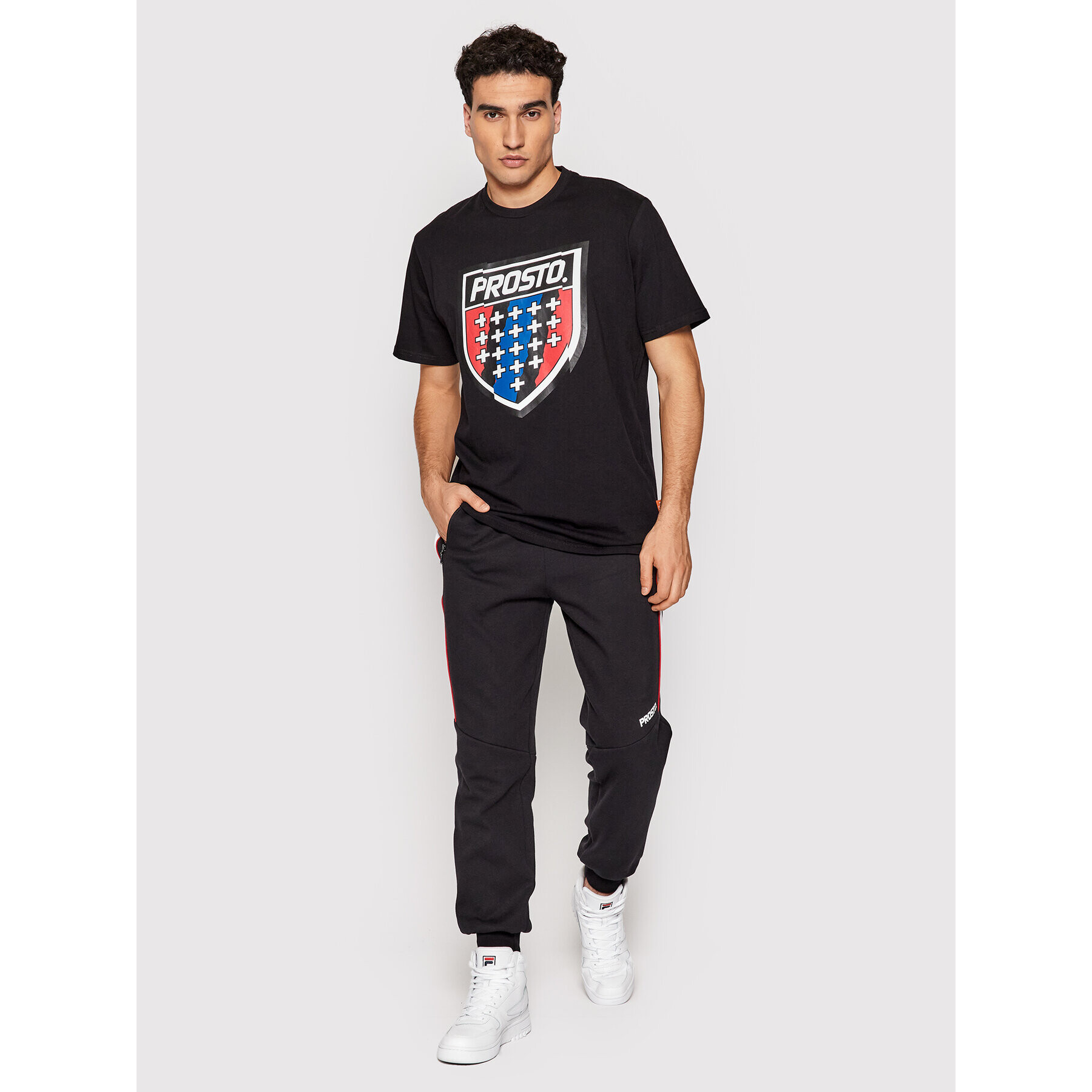 PROSTO. T-Shirt KLASYK Tsunam 1032 Černá Regular Fit - Pepit.cz