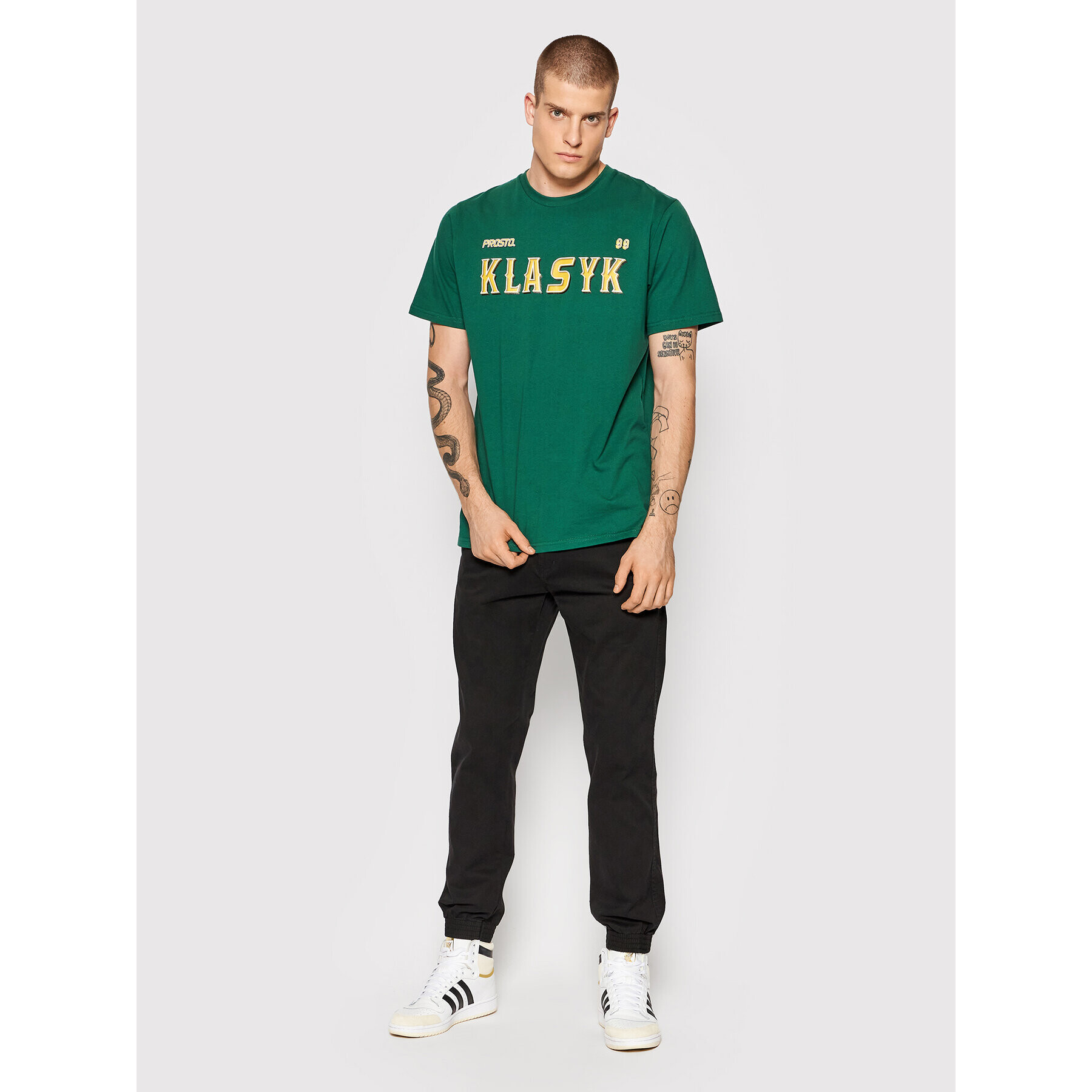 PROSTO. T-Shirt KLASYK West 1103 Zelená Regular Fit - Pepit.cz