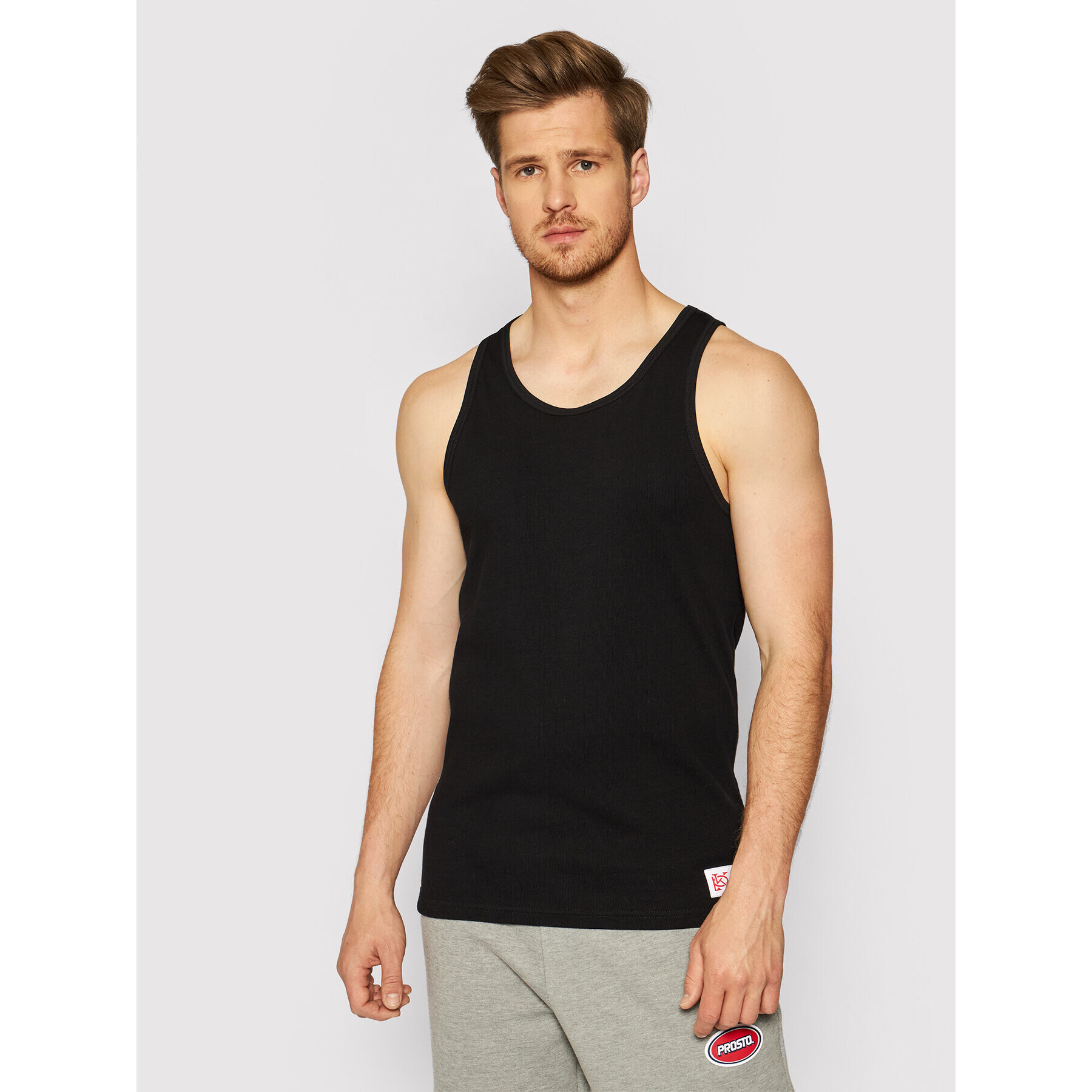 PROSTO. Tank top KLASYK Trevor 4041 Černá Regular Fit - Pepit.cz