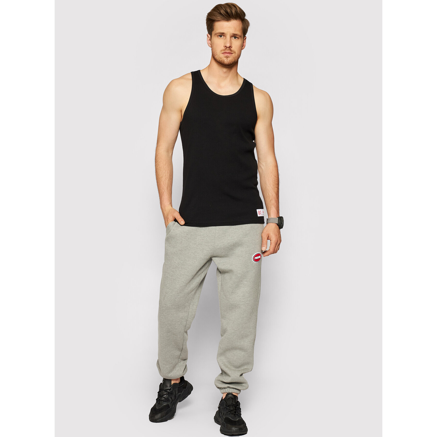 PROSTO. Tank top KLASYK Trevor 4041 Černá Regular Fit - Pepit.cz