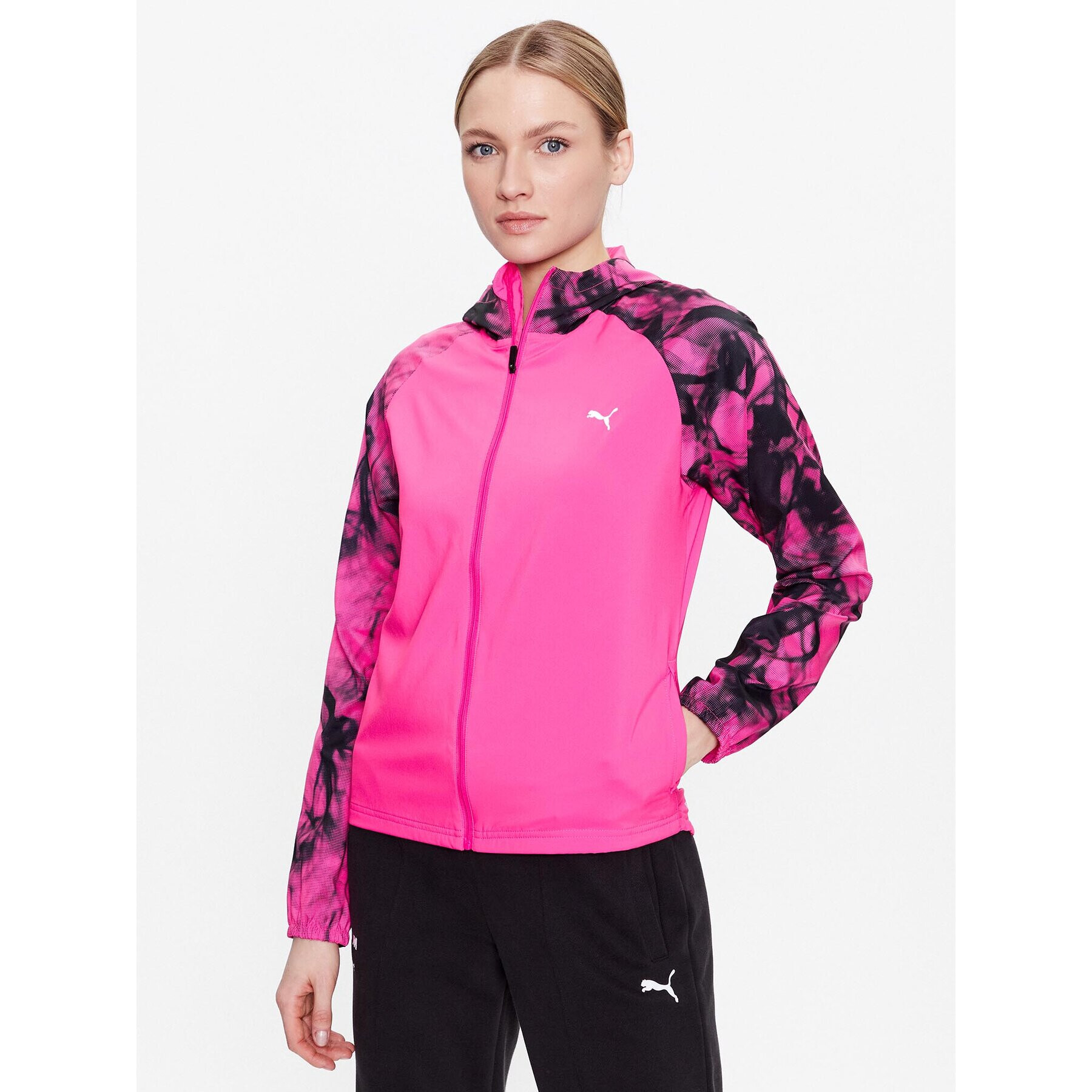 Puma Běžecká bunda Run Aop 523390 Růžová Regular Fit - Pepit.cz