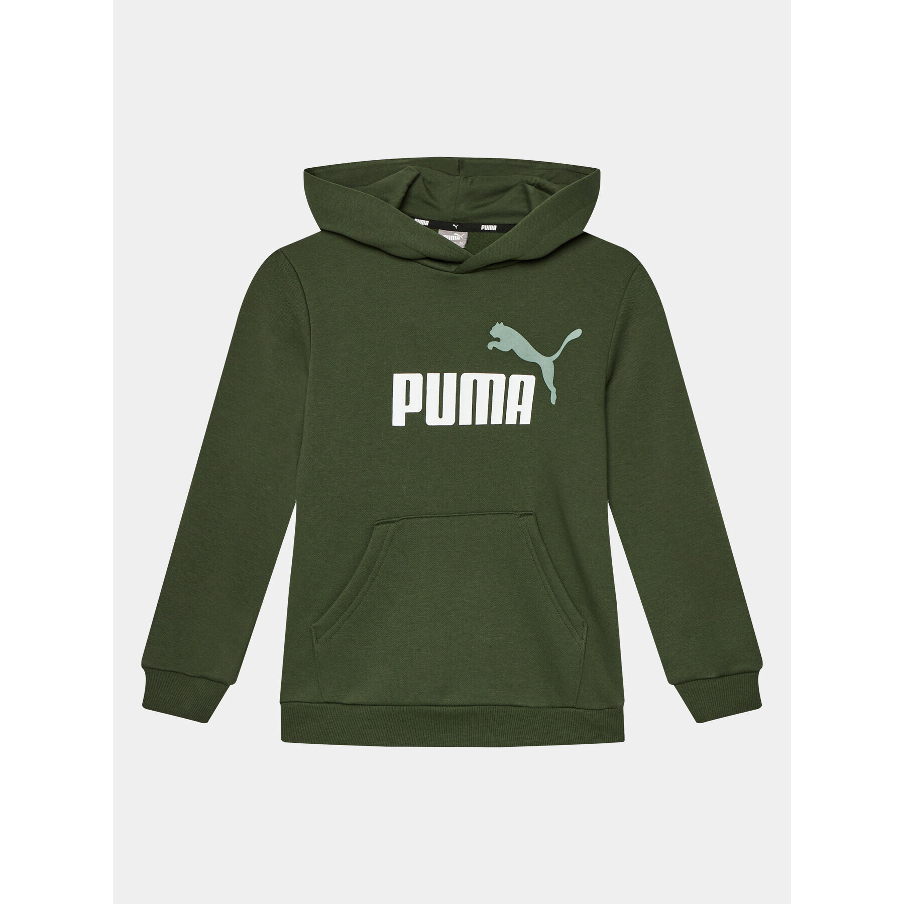 Puma Mikina Ess+ 2 Col Big Logo 586987 Zelená Regular Fit - Pepit.cz