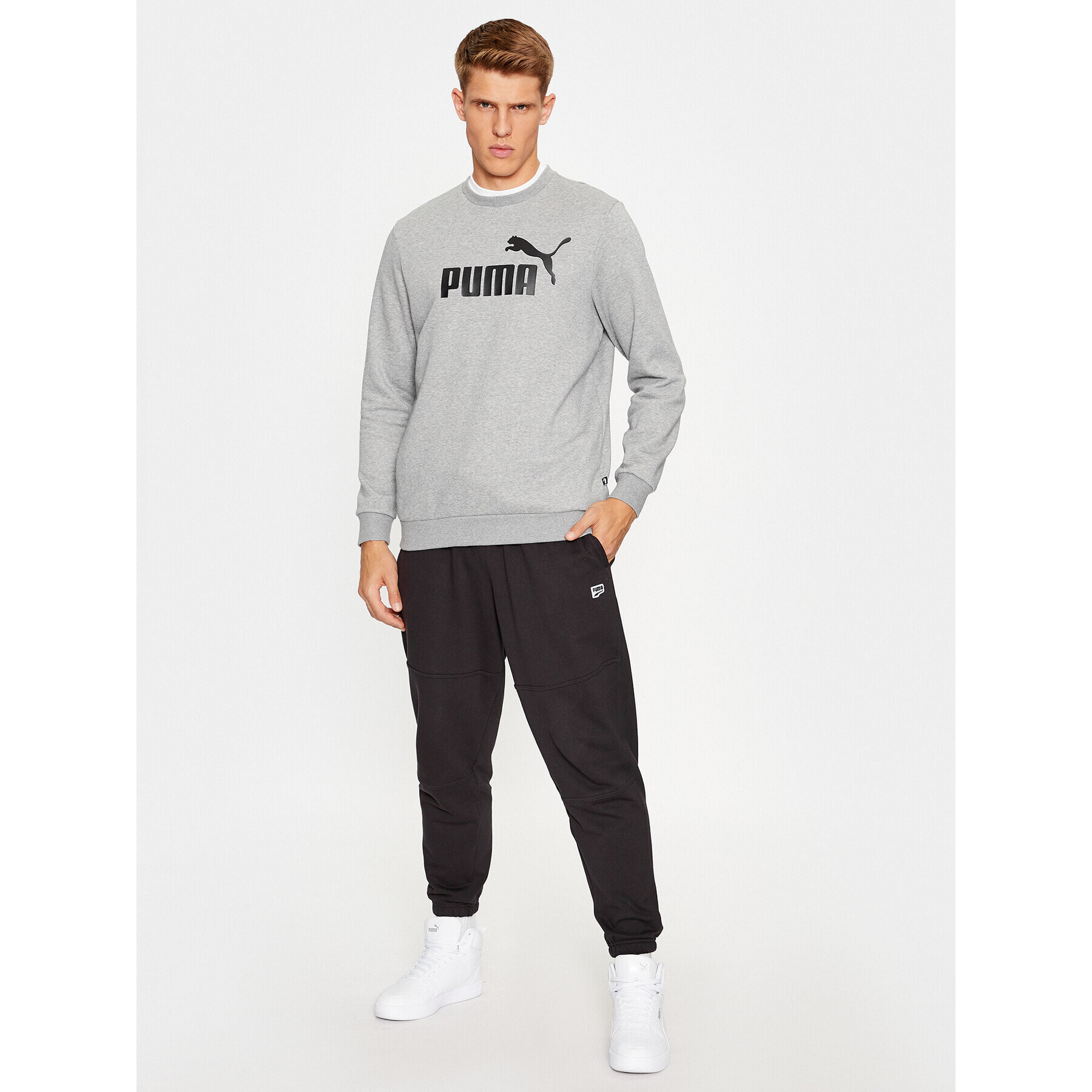 Puma Mikina Ess Big Logo 586678 Šedá Regular Fit - Pepit.cz