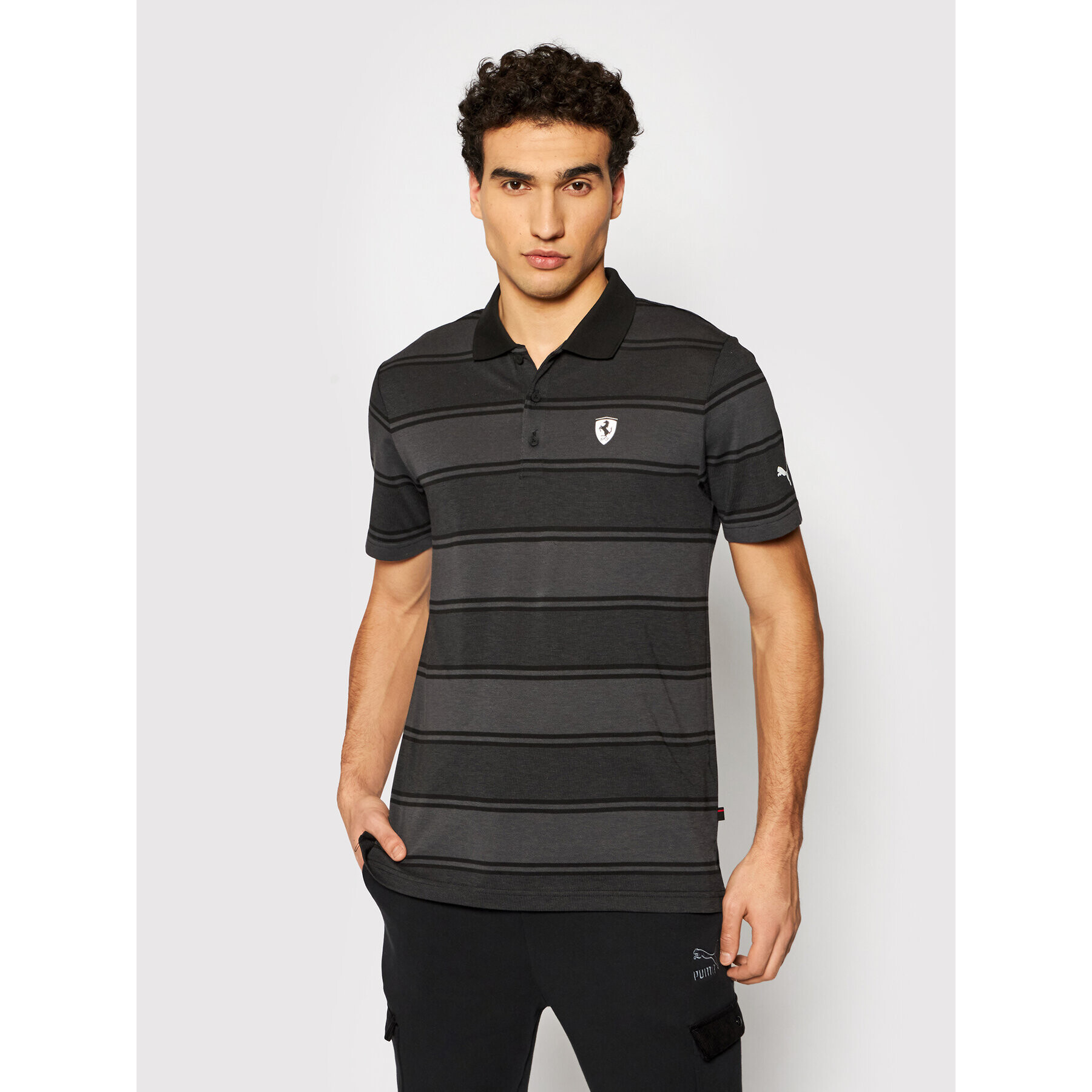 Puma Polokošile Ferrari Style Striped 597932 Černá Regular Fit - Pepit.cz