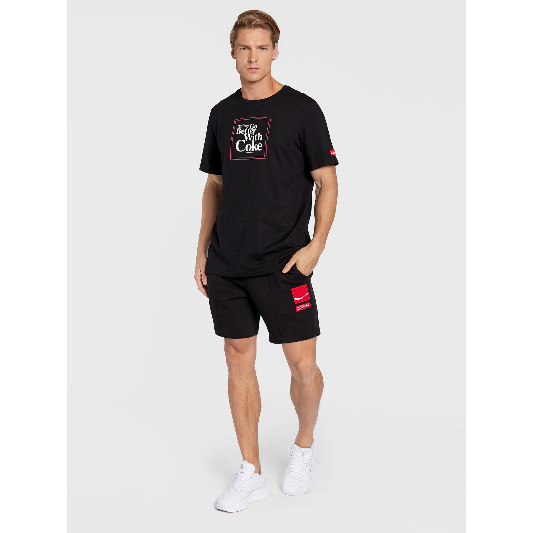 Puma Sportovní kraťasy COCA-COLA 536164 Černá Regular Fit - Pepit.cz