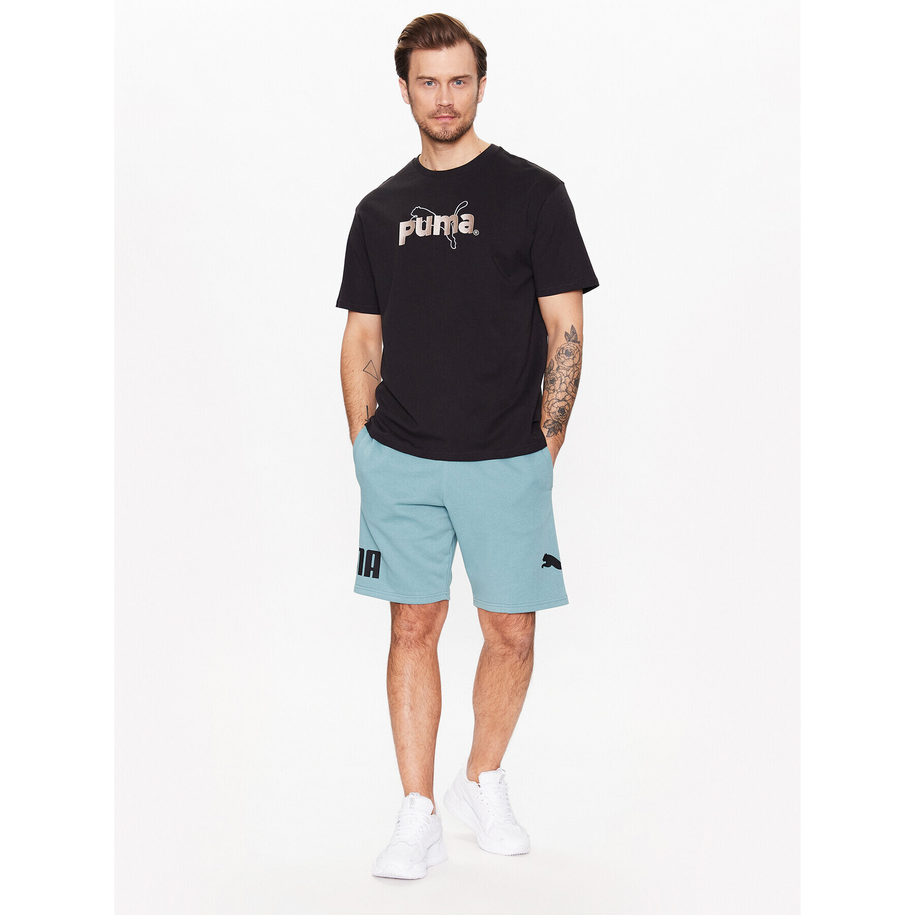 Puma Sportovní kraťasy Power 673379 Zelená Regular Fit - Pepit.cz