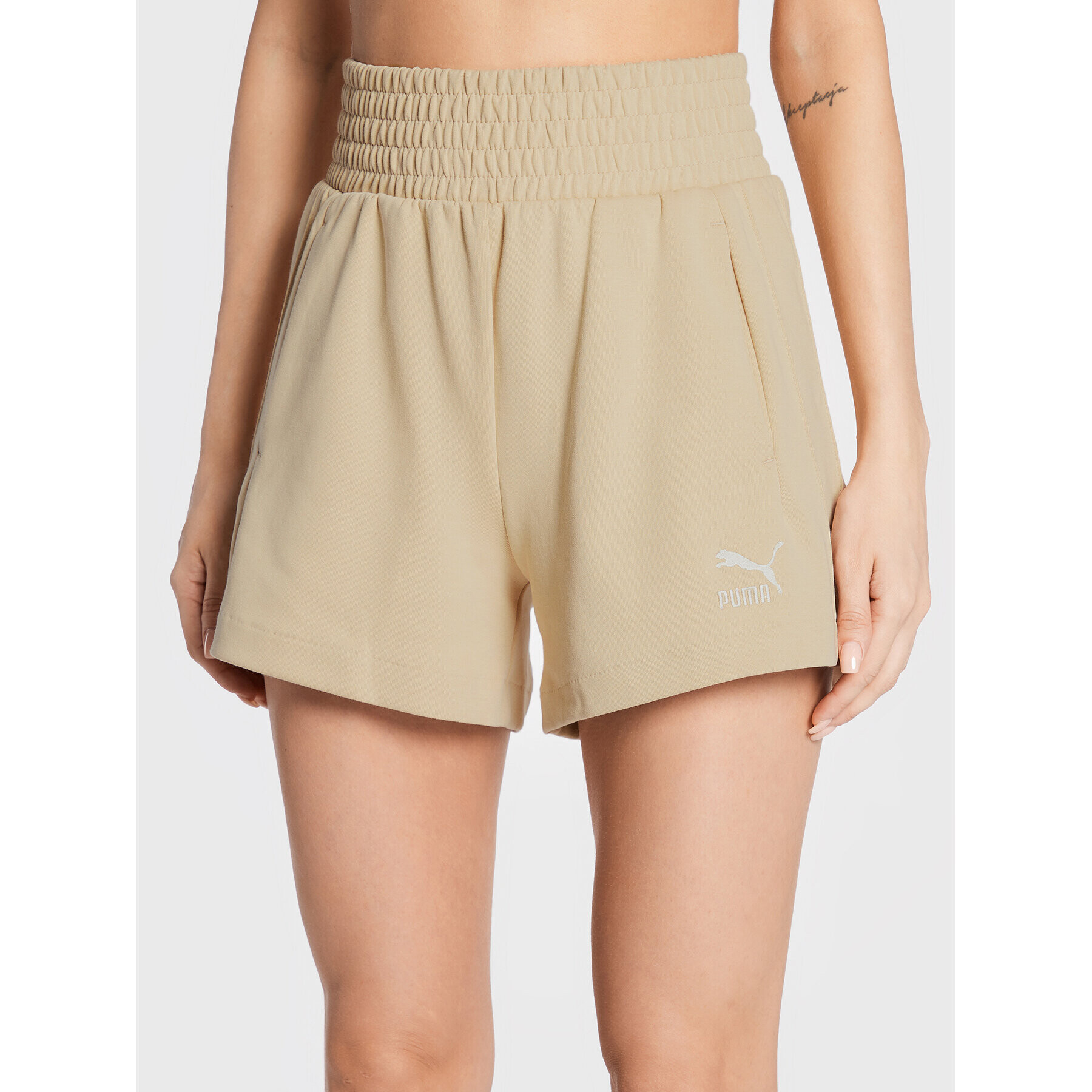 Puma Sportovní kraťasy T7 535716 Béžová Regular Fit - Pepit.cz