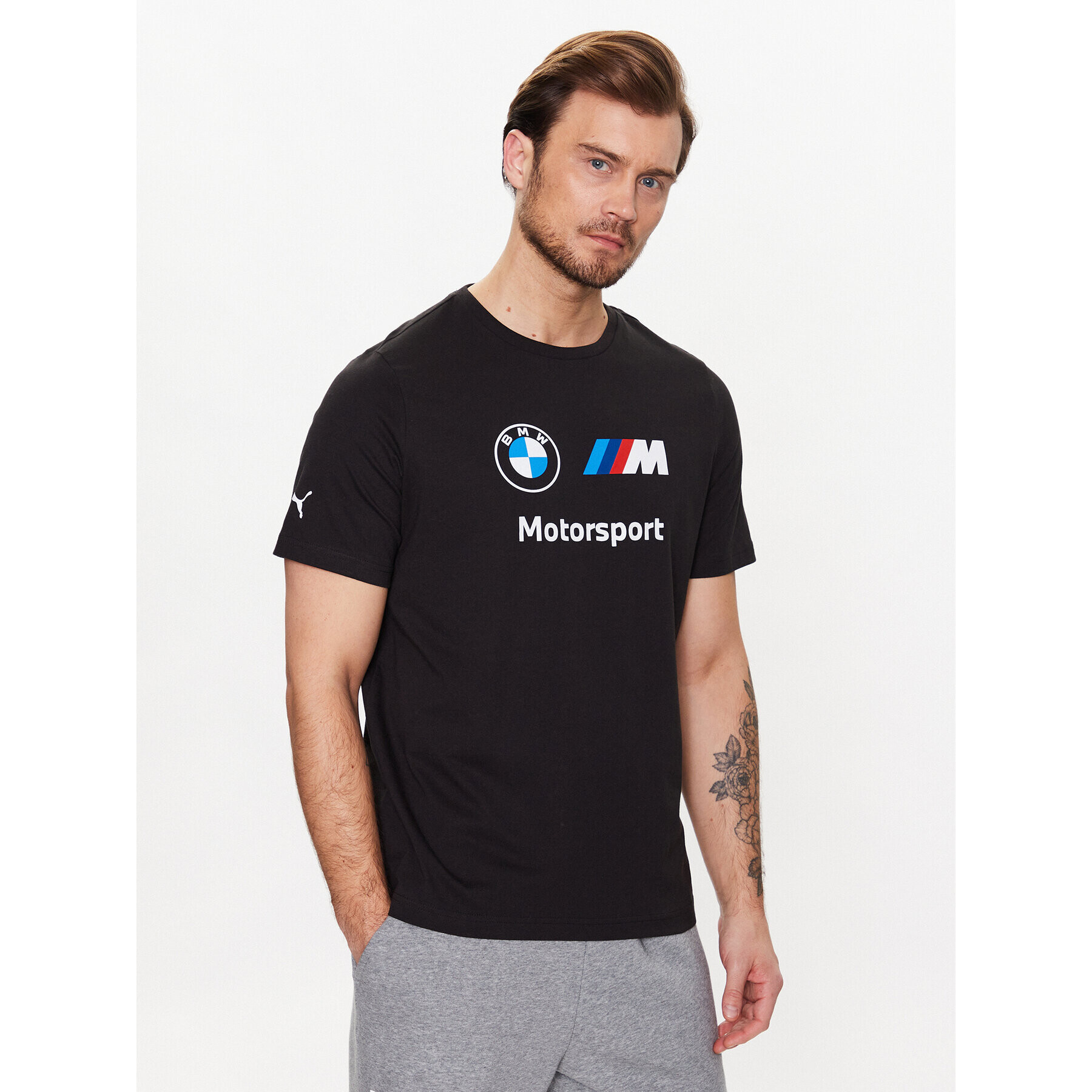 Puma T-Shirt Bmw Mms Ess Logo 538148 Černá Regular Fit - Pepit.cz