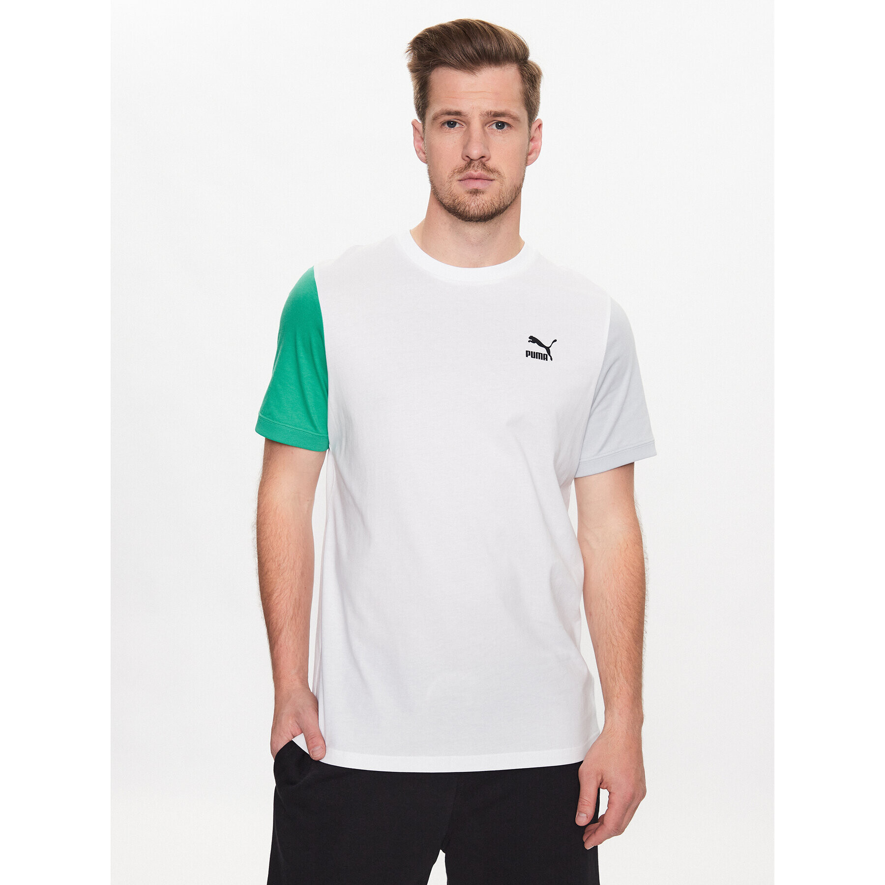 Puma T-Shirt Classics Block 535617 Bílá Regular Fit - Pepit.cz