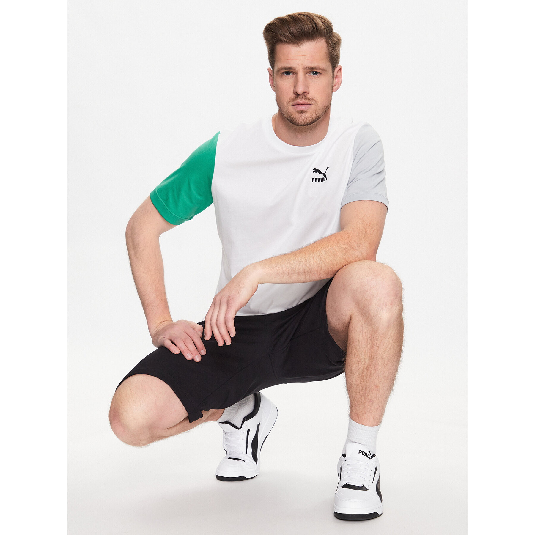 Puma T-Shirt Classics Block 535617 Bílá Regular Fit - Pepit.cz