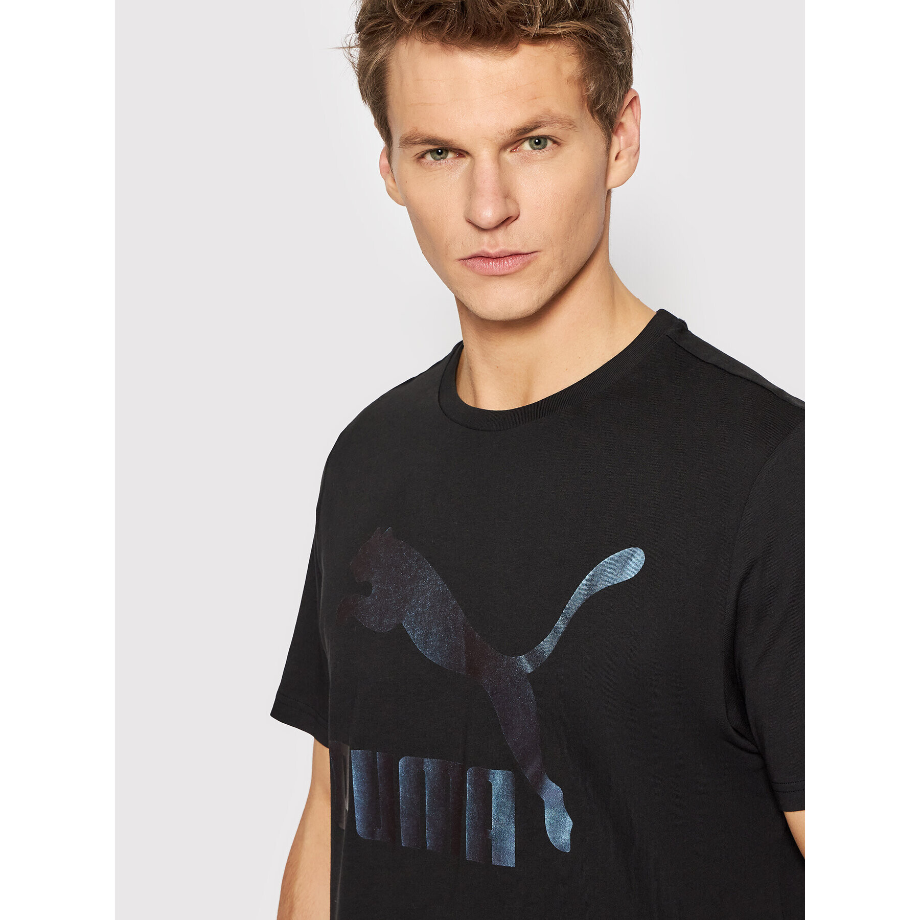 Puma T-Shirt Classics Logo Metallic 534711 Černá Regular Fit - Pepit.cz