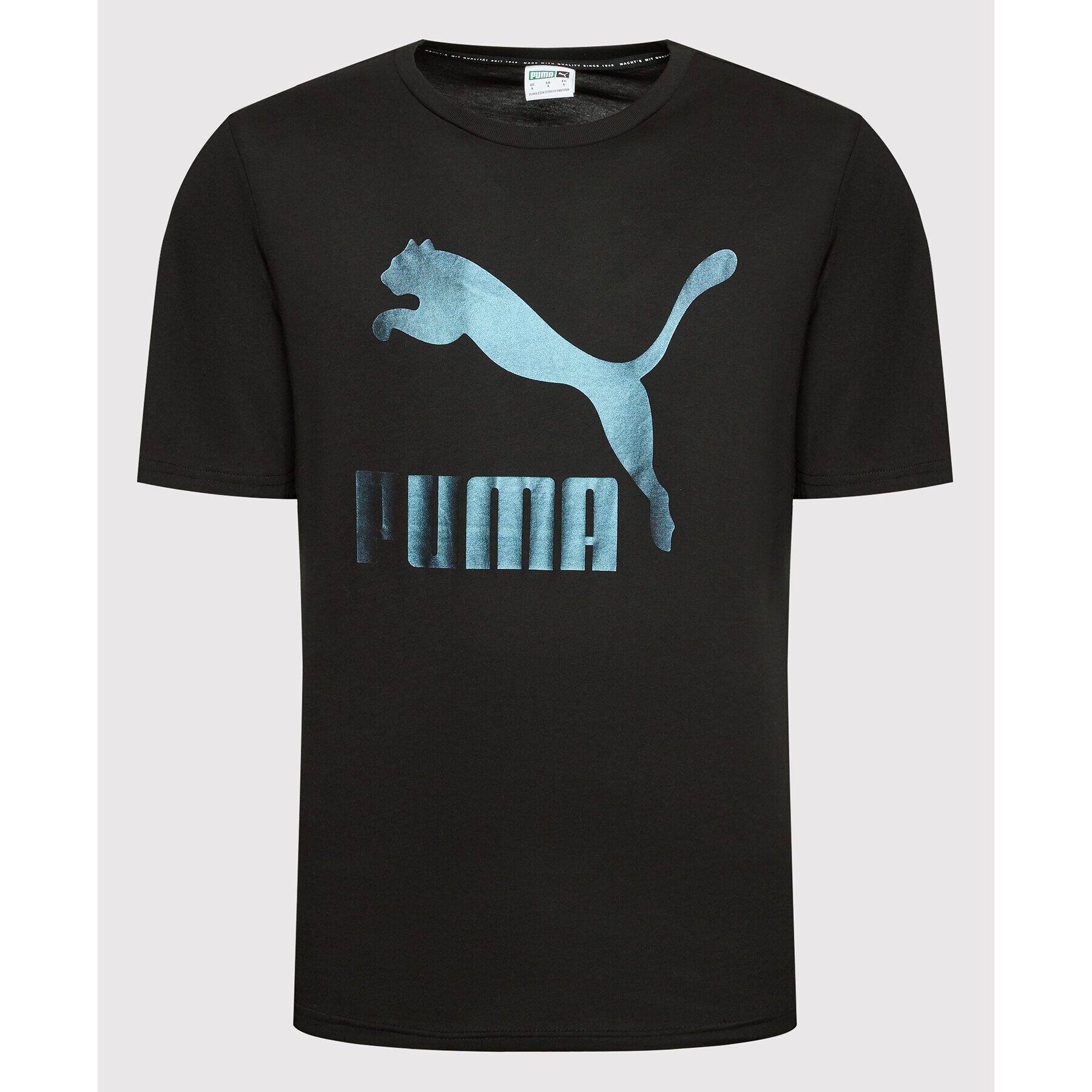 Puma T-Shirt Classics Logo Metallic 534711 Černá Regular Fit - Pepit.cz