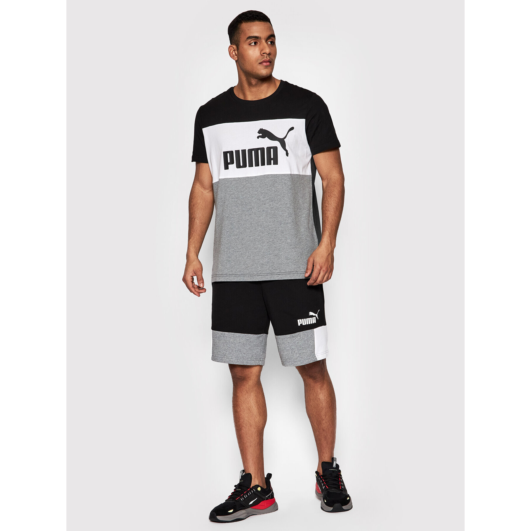 Puma T-Shirt Colorblock 848770 Černá Regular Fit - Pepit.cz