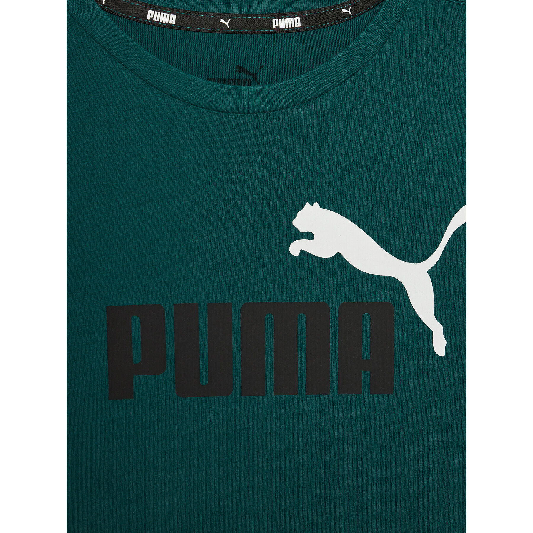 Puma T-Shirt Ess+ 2 Col Logo 586985 Zelená Regular Fit - Pepit.cz