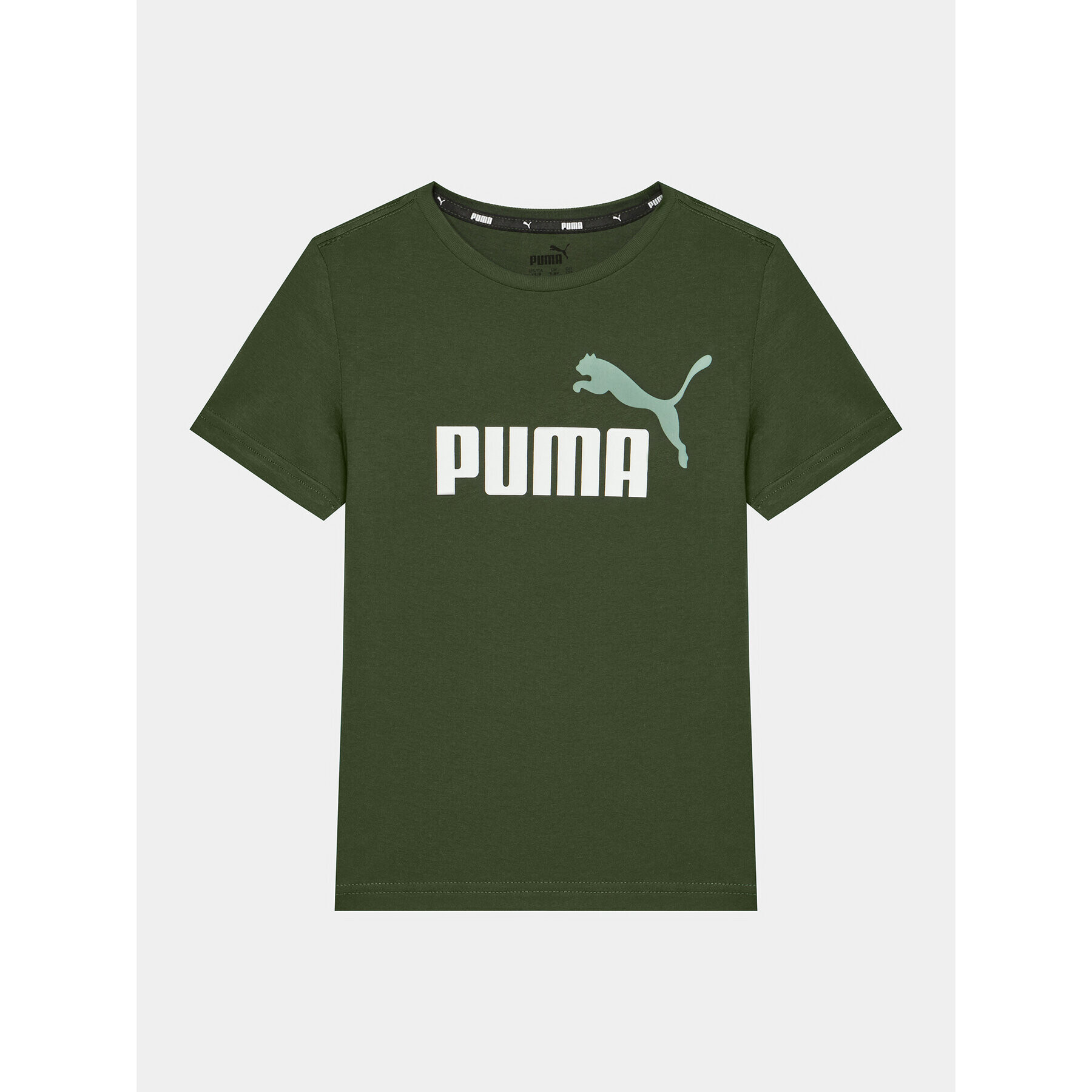 Puma T-Shirt Ess+ 2 Col Logo 586985 Zelená Regular Fit - Pepit.cz