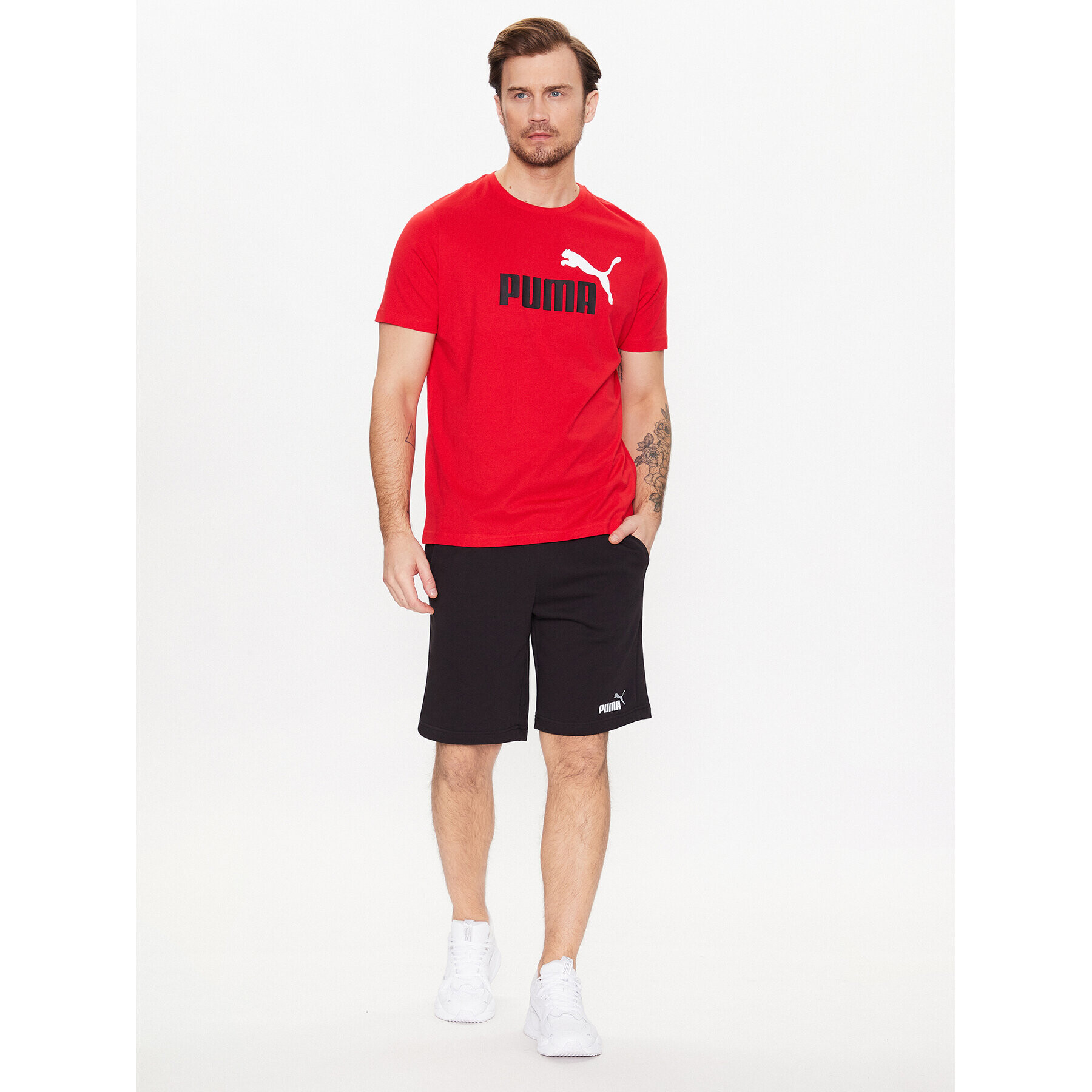 Puma T-Shirt Ess 586759 Červená Regular Fit - Pepit.cz