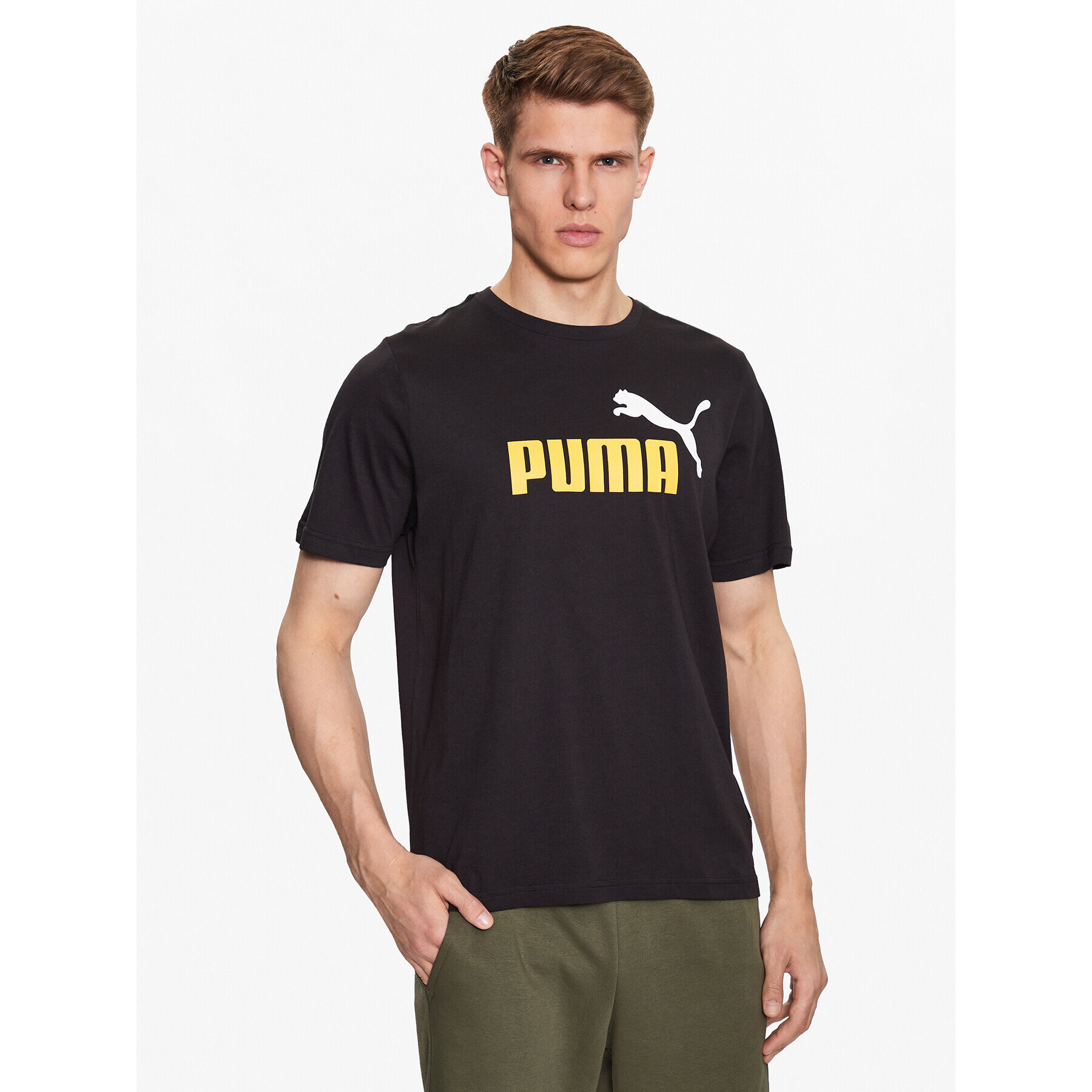 Puma T-Shirt Essentials+ 2 Col Logo 586759 Černá Regular Fit - Pepit.cz