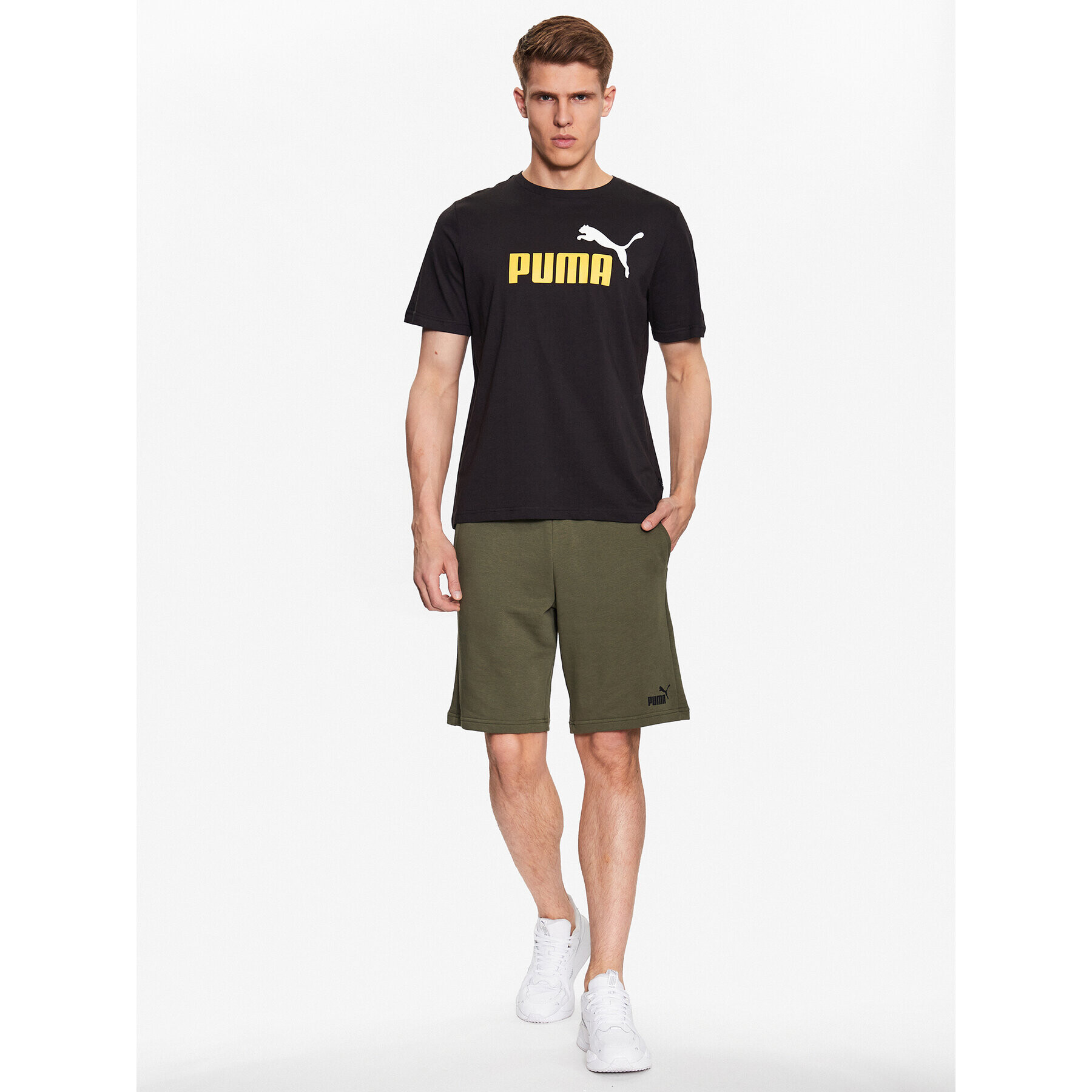 Puma T-Shirt Essentials+ 2 Col Logo 586759 Černá Regular Fit - Pepit.cz