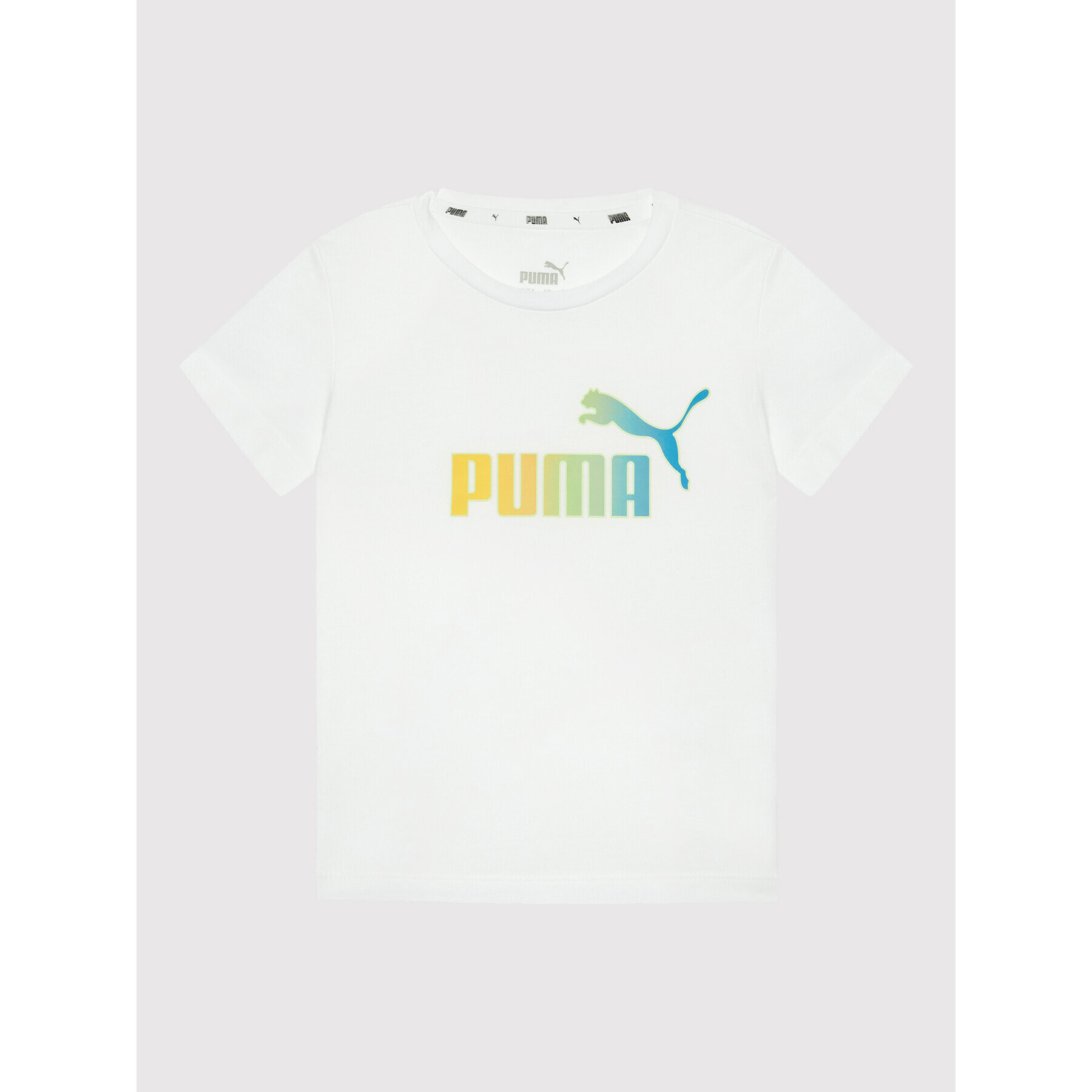 Puma T-Shirt Essentials+ Bleach Logo 846954 Bílá Regular Fit - Pepit.cz