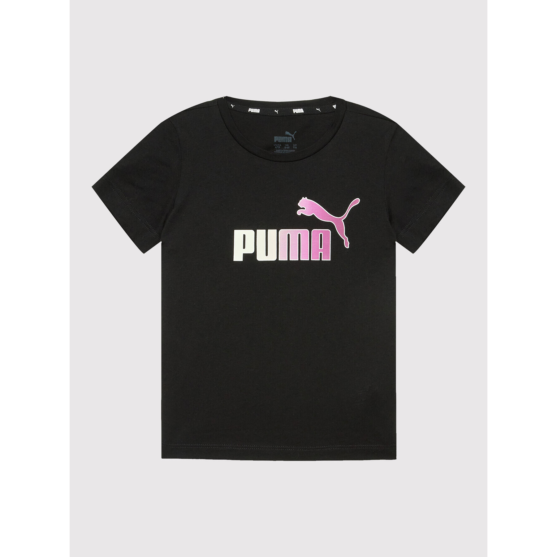 Puma T-Shirt Essentials+ Bleach Logo 846954 Černá Regular Fit - Pepit.cz