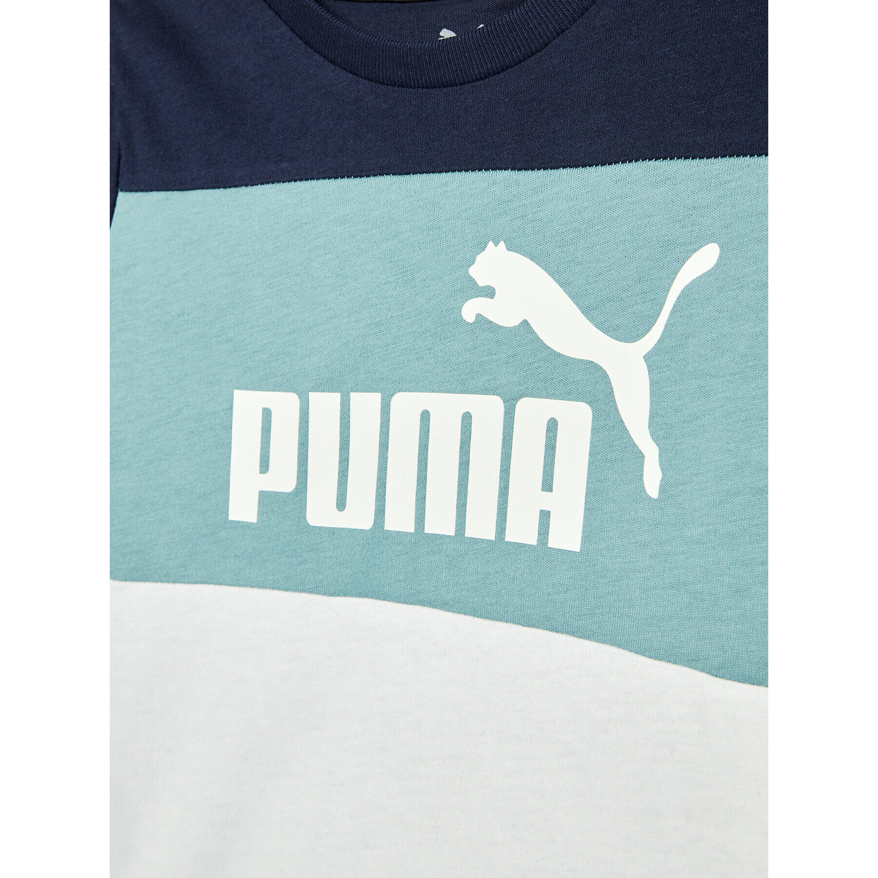 Puma T-Shirt Essentials+ Colour Blocked 846127 Tmavomodrá Regular Fit - Pepit.cz