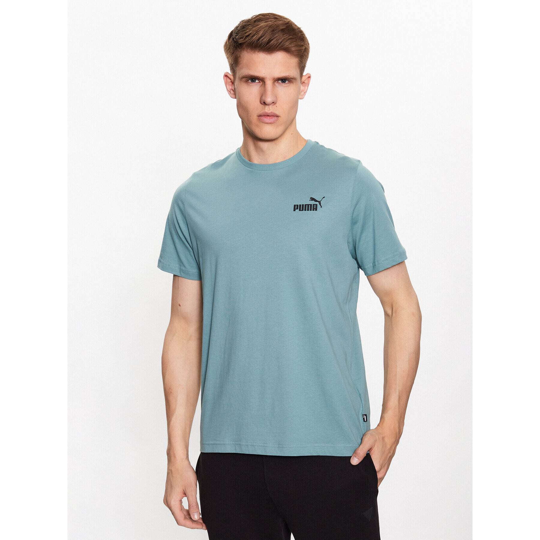 Puma T-Shirt Essentials Small Logo 586669 Zelená Regular Fit - Pepit.cz